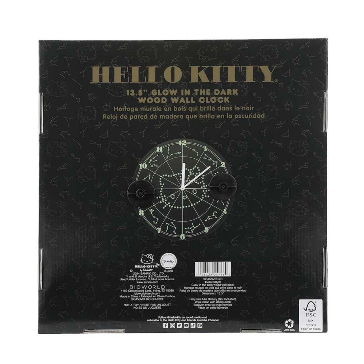 Hello Kitty Glow-In-The Dark Zodiac Wall Clock - 图片 5