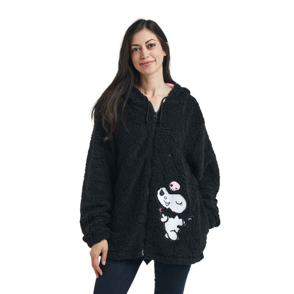 Kuromi Cozy Sherpa Zip Lounge Hoodie - 图片 7
