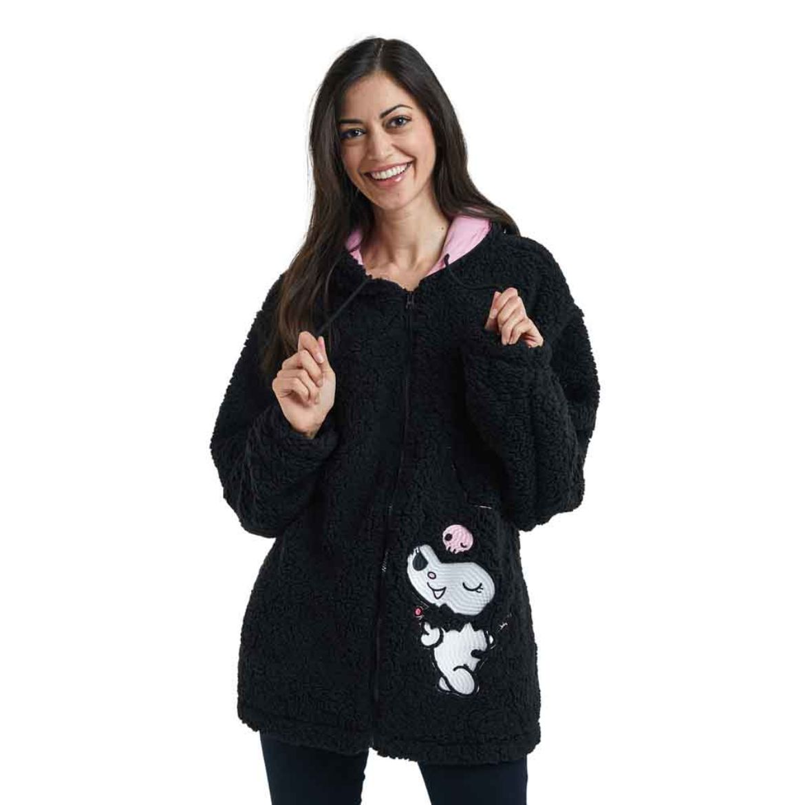 Kuromi Cozy Sherpa Zip Lounge Hoodie - 图片 4