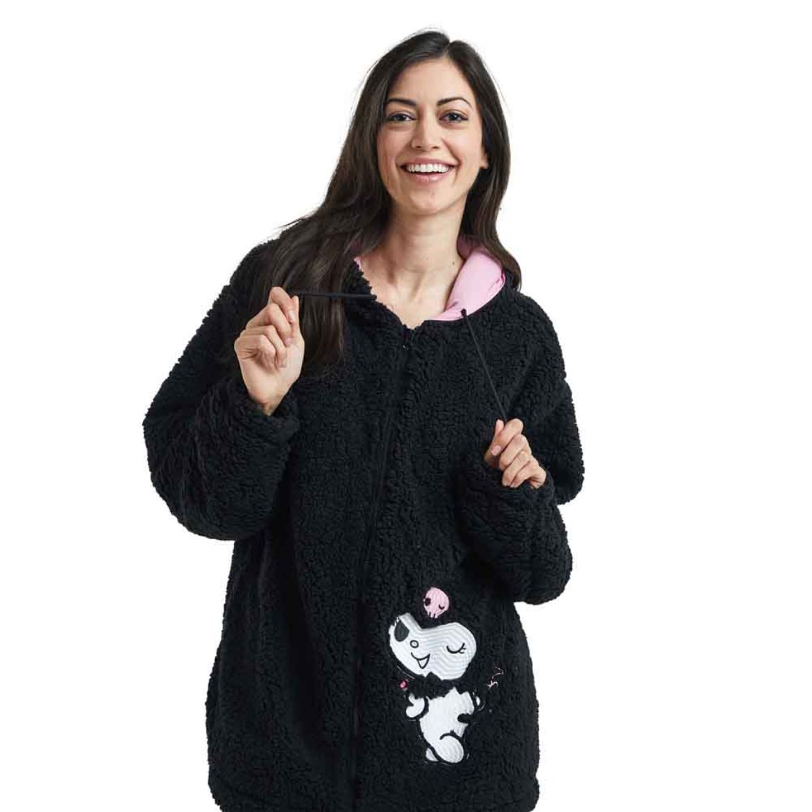 Kuromi Cozy Sherpa Zip Lounge Hoodie - 图片 5