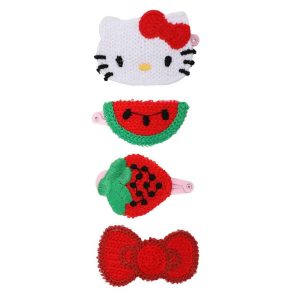 Hello Kitty 4-pc Crochet Hair Clip Set
