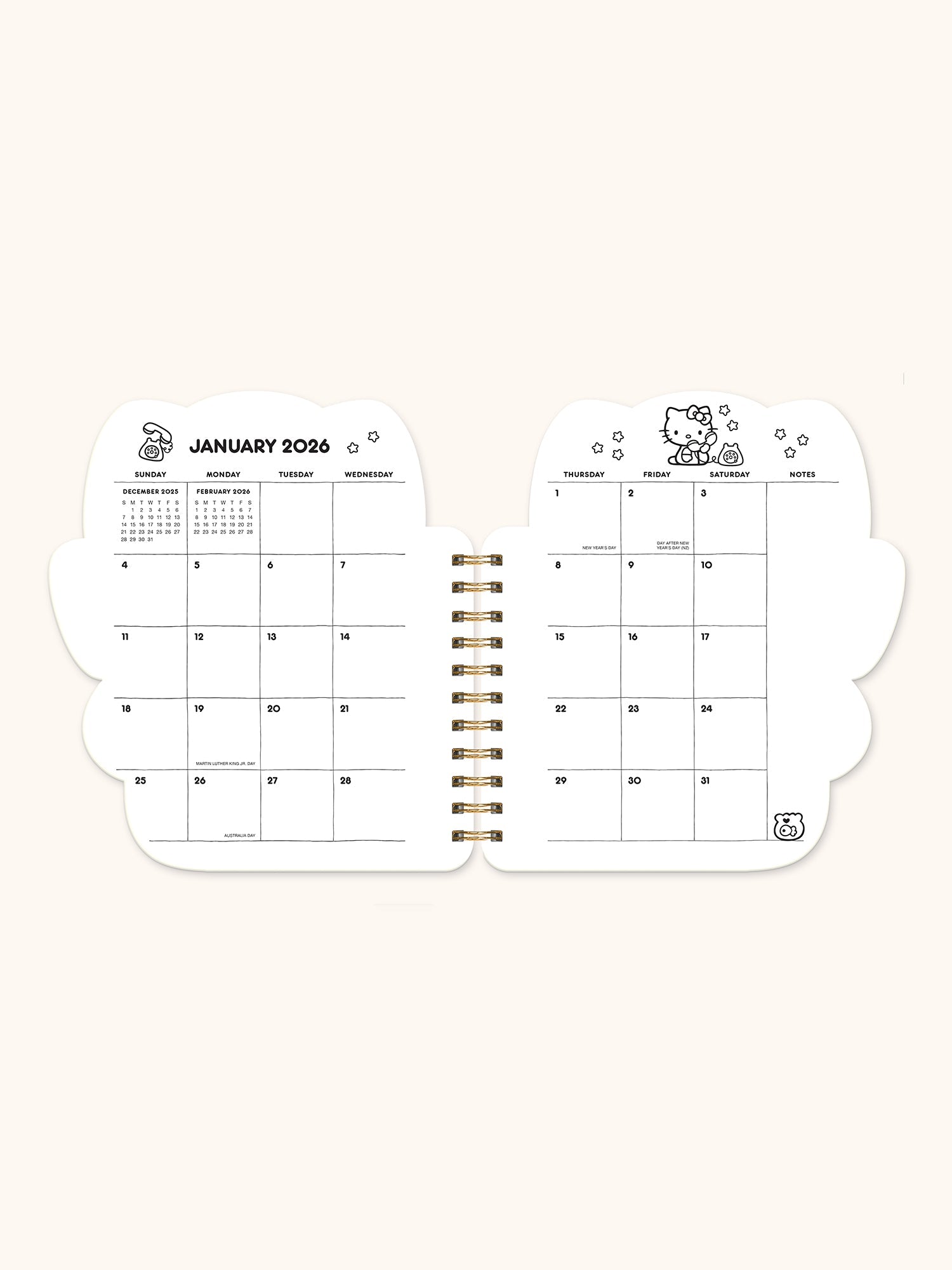 Hello Kitty x Studio Oh! 2026 Playful Pink Die-Cut Weekly Planner - 图片 5