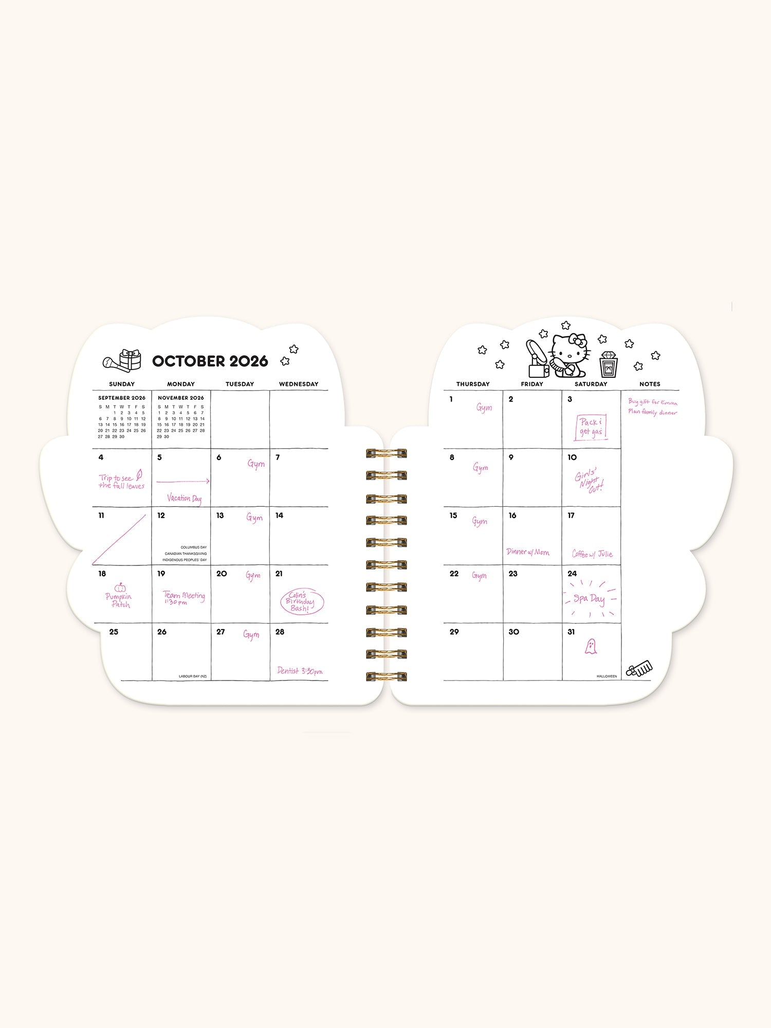 Hello Kitty x Studio Oh! 2026 Playful Pink Die-Cut Weekly Planner - 图片 4