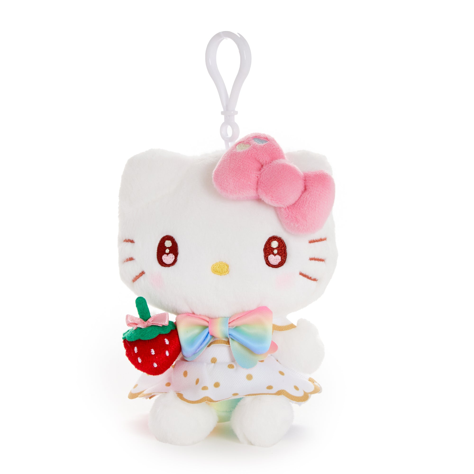 Hello Kitty Plush Mascot Clip (Strawberry Rainbow Series)