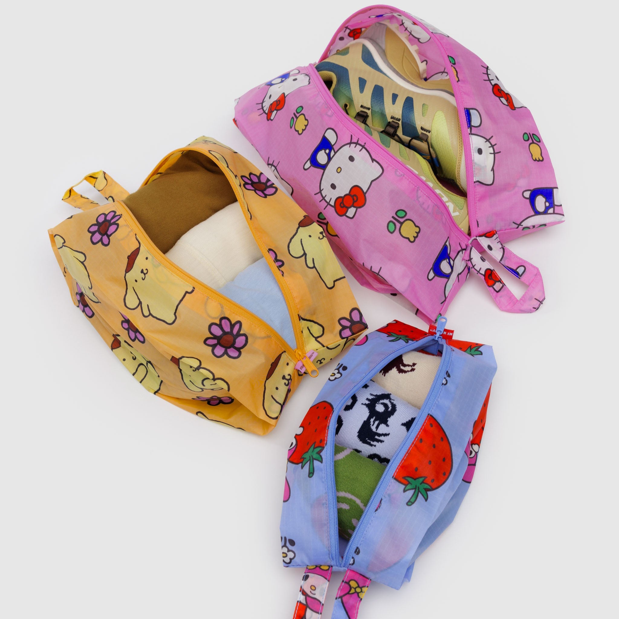 Hello Kitty and Friends x Baggu 3-pc Zipper Pouch Set (Fruits + Florals) - 图片 2