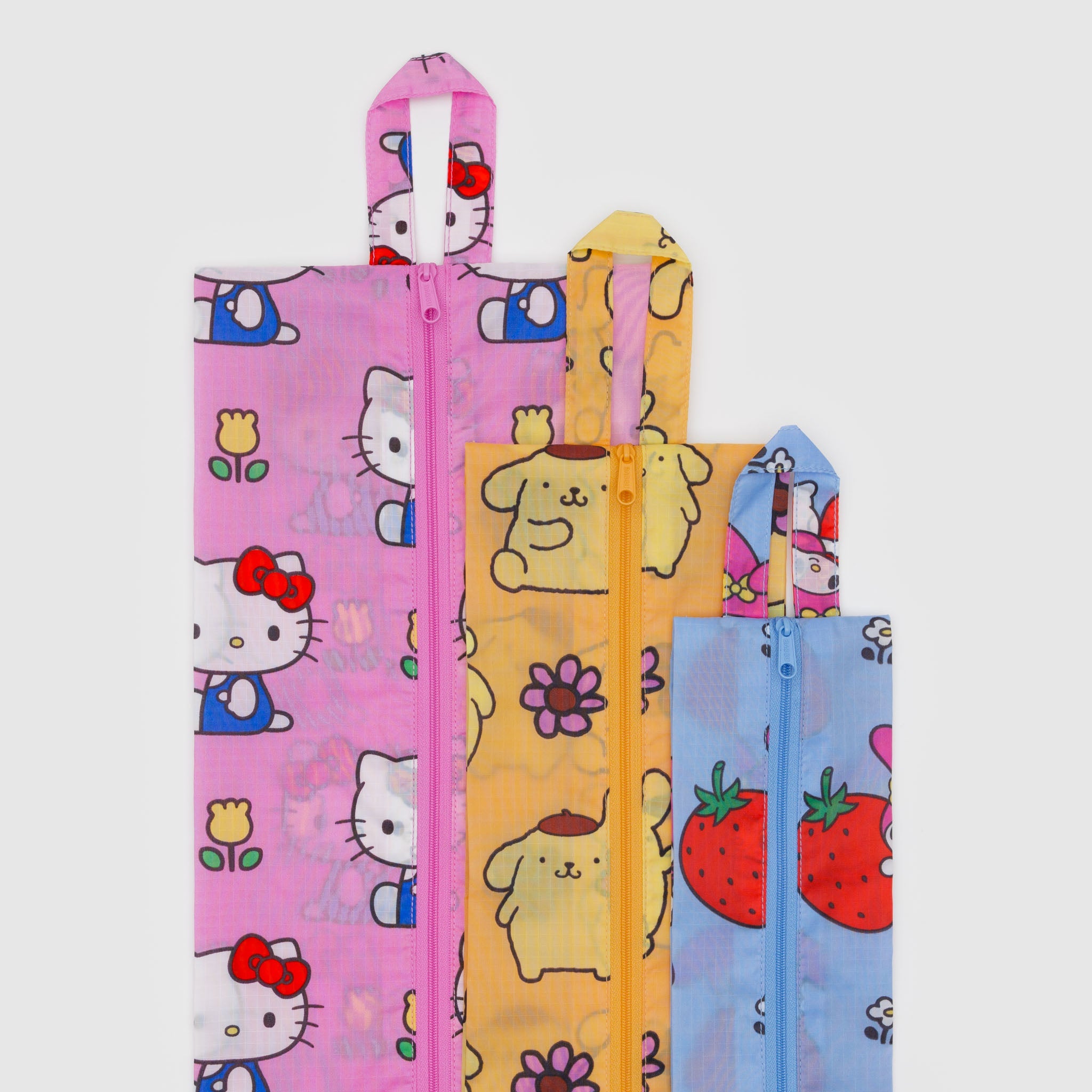 Hello Kitty and Friends x Baggu 3-pc Zipper Pouch Set (Fruits + Florals) - 图片 3