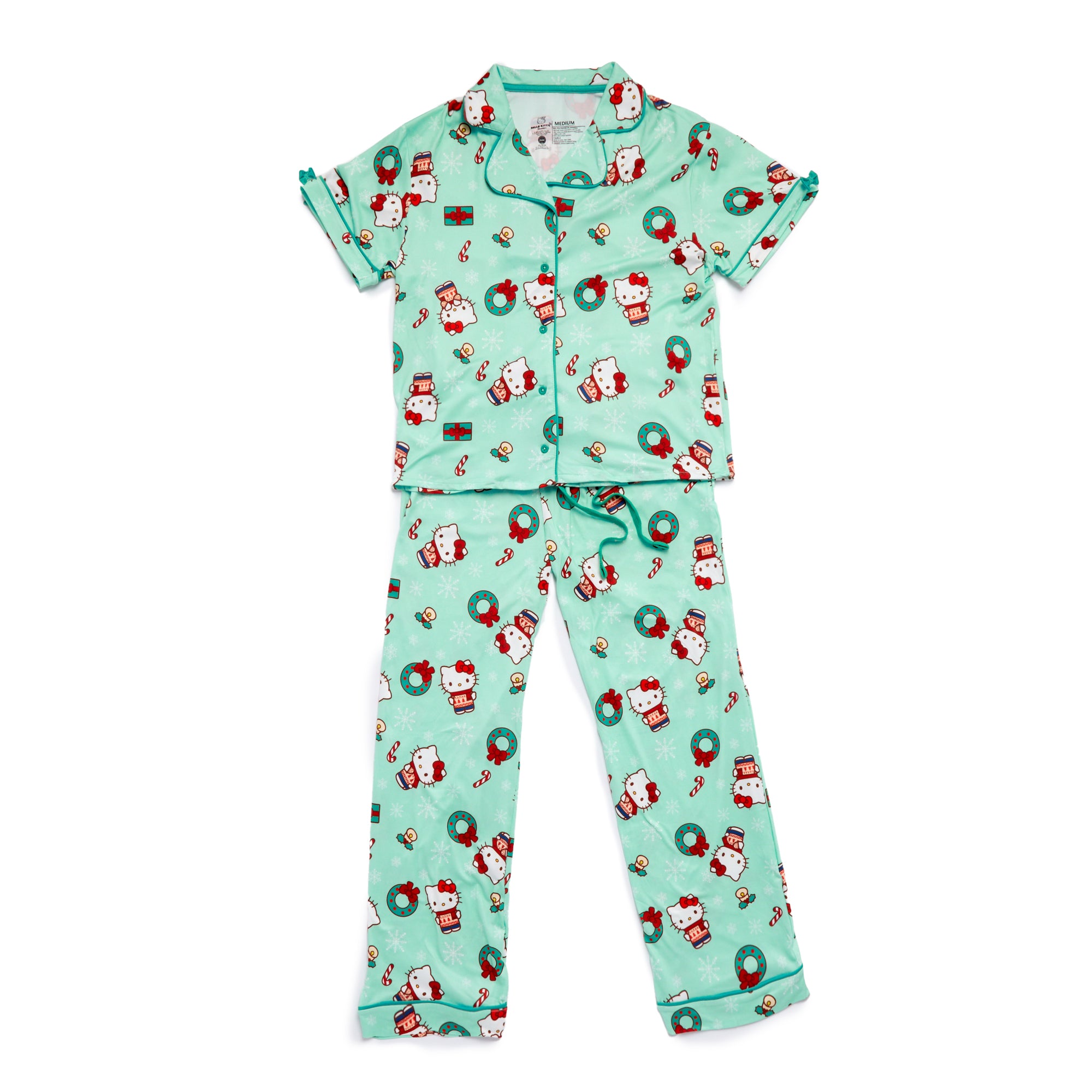 Hello Kitty Holiday Wreath 2-pc Loungewear Set (Green)