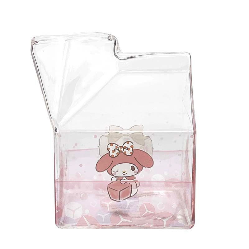 My Melody Kawaii Glass Milk Carton Cup