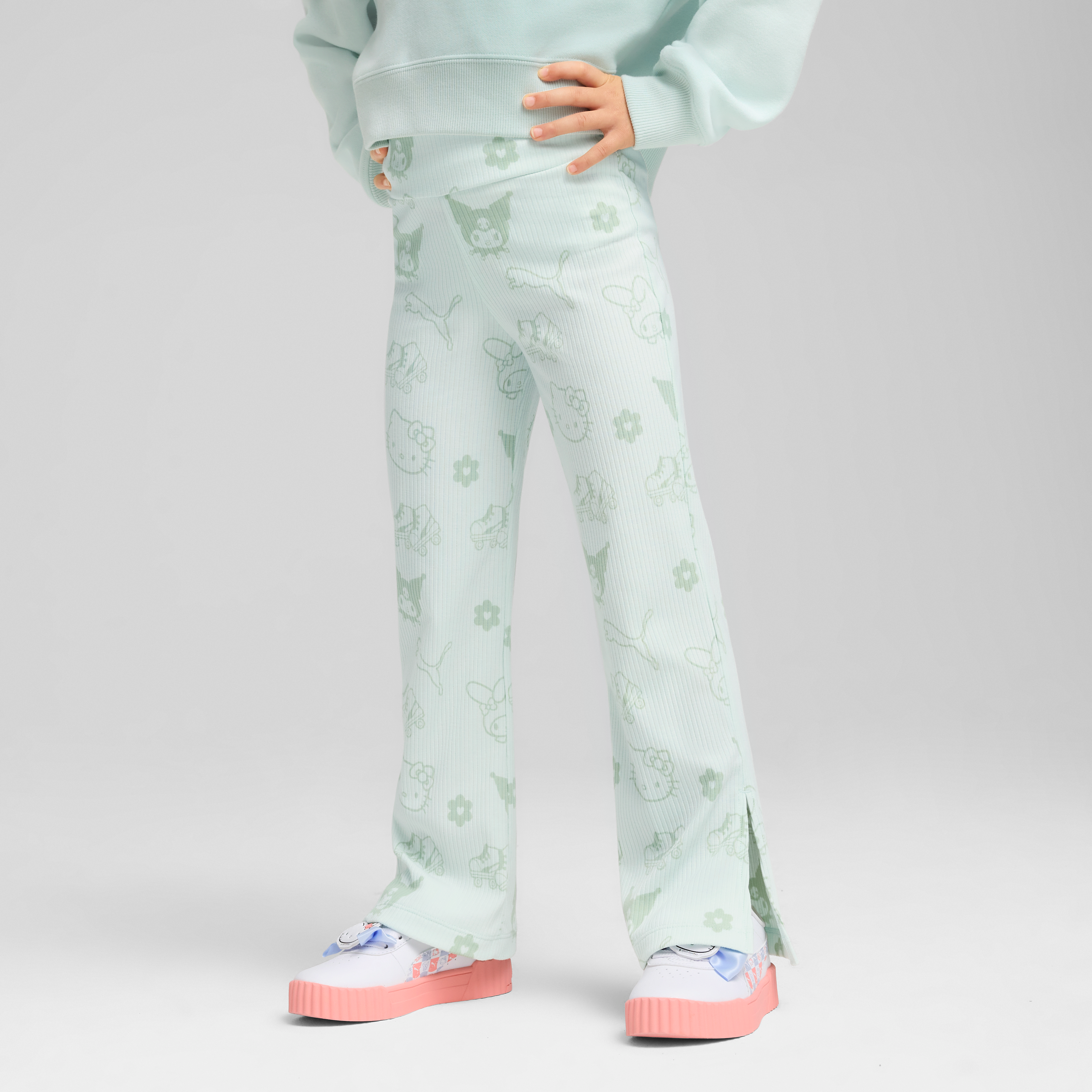 Hello Kitty and Friends x PUMA Kids Ribbed Flared Leggings (Peaceful Blue)