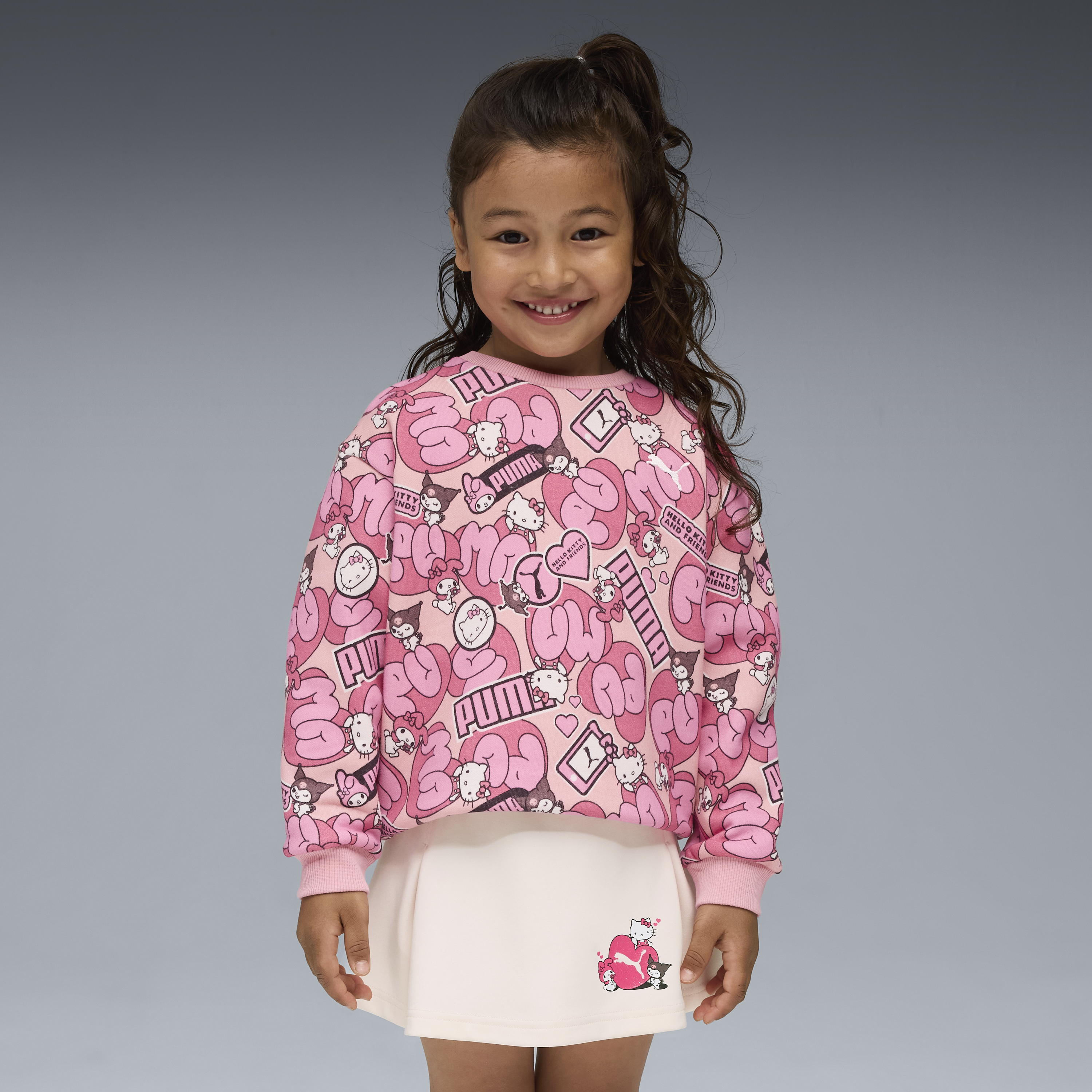 Hello Kitty and Friends x PUMA Kids Relaxed All-over Print Crewneck (Pinkscape)