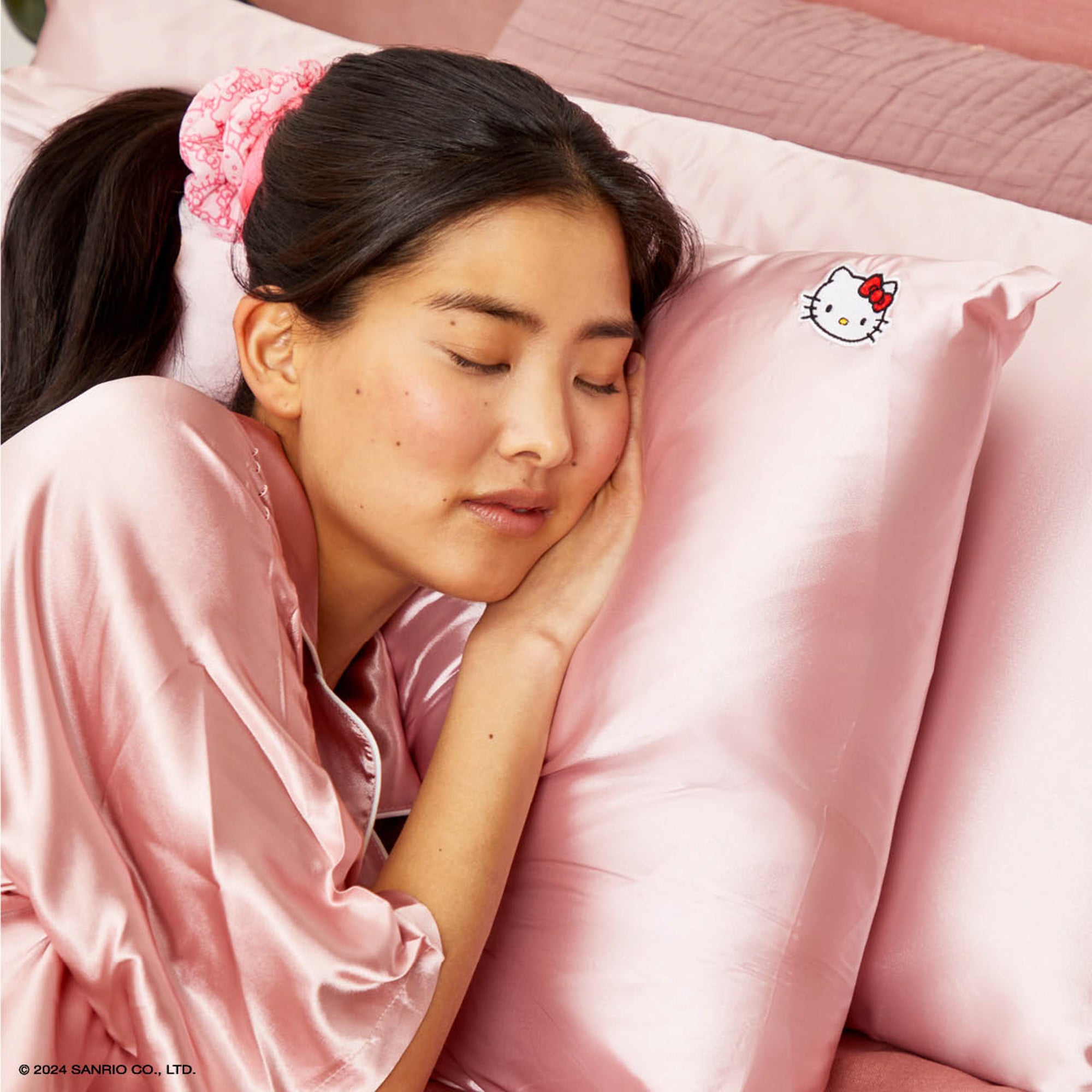 Hello Kitty x Kitsch Face Pillowcase (Solid Pink) - 图片 4
