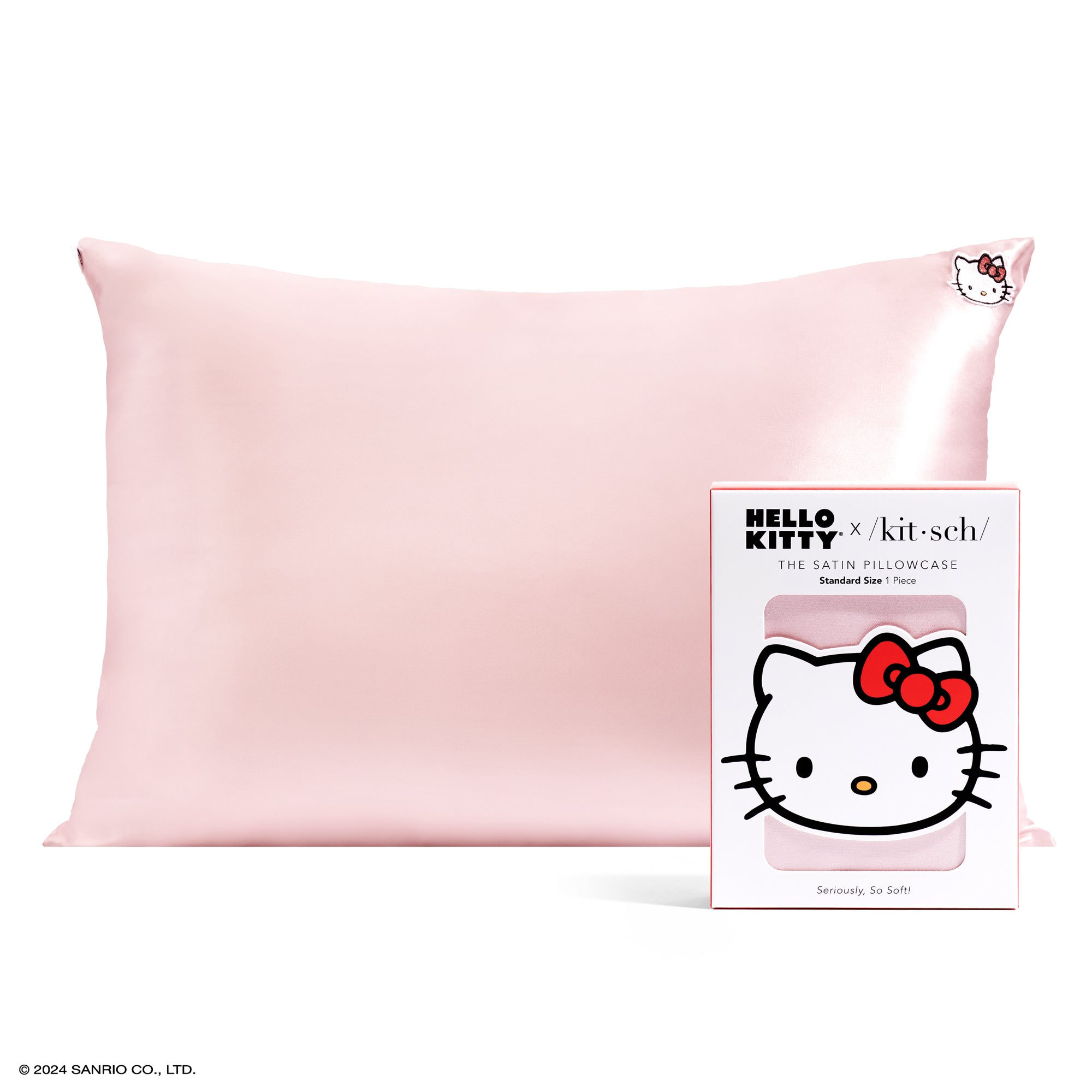 Hello Kitty x Kitsch Face Pillowcase (Solid Pink) - 图片 5