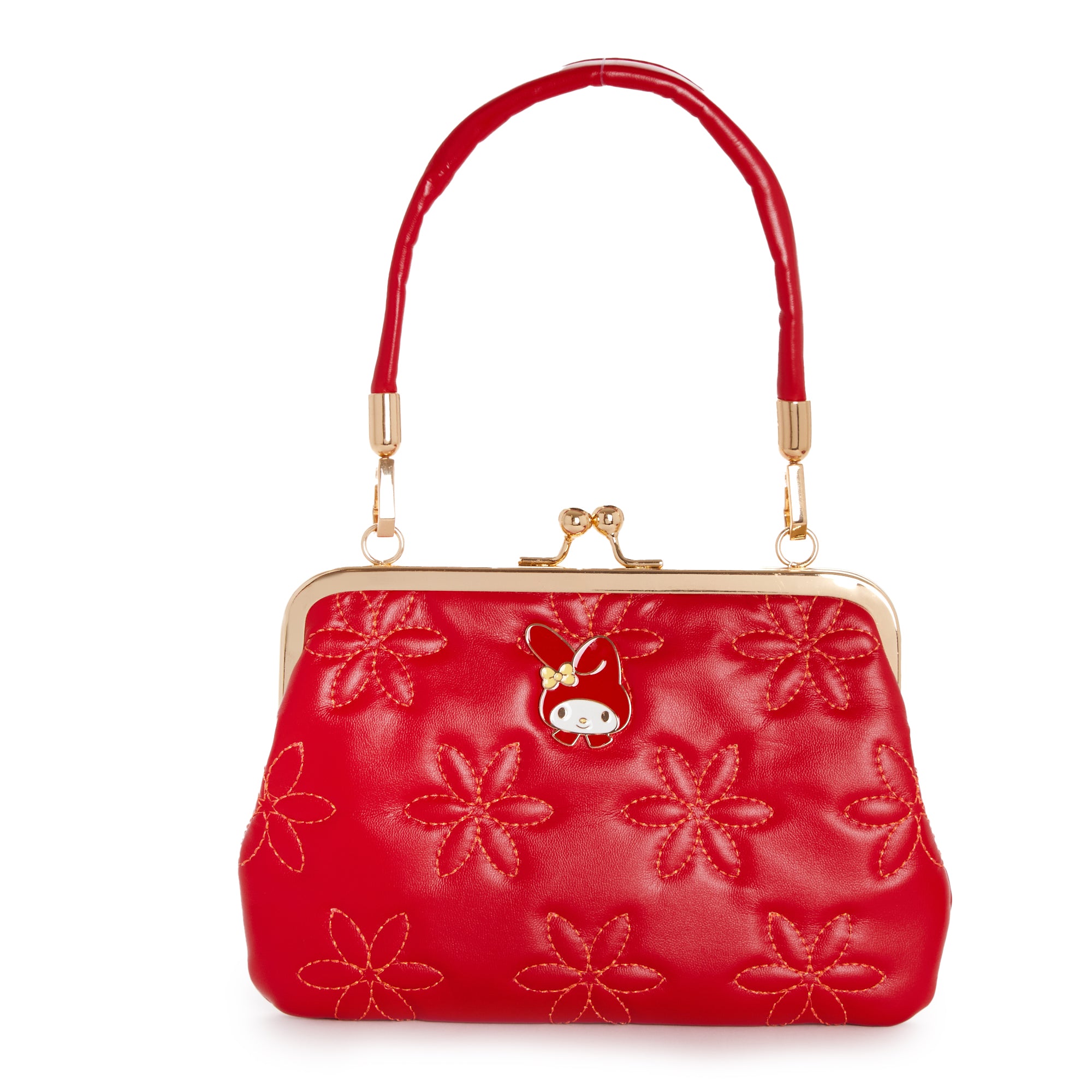 My Melody 2-Way Quilted Kiss Knob Handbag