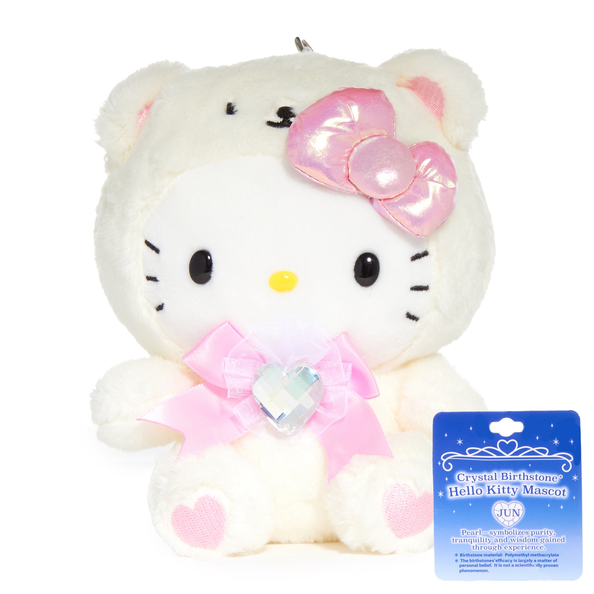 Hello Kitty Birthstone Mascot Keychain (Jun-Pearl)