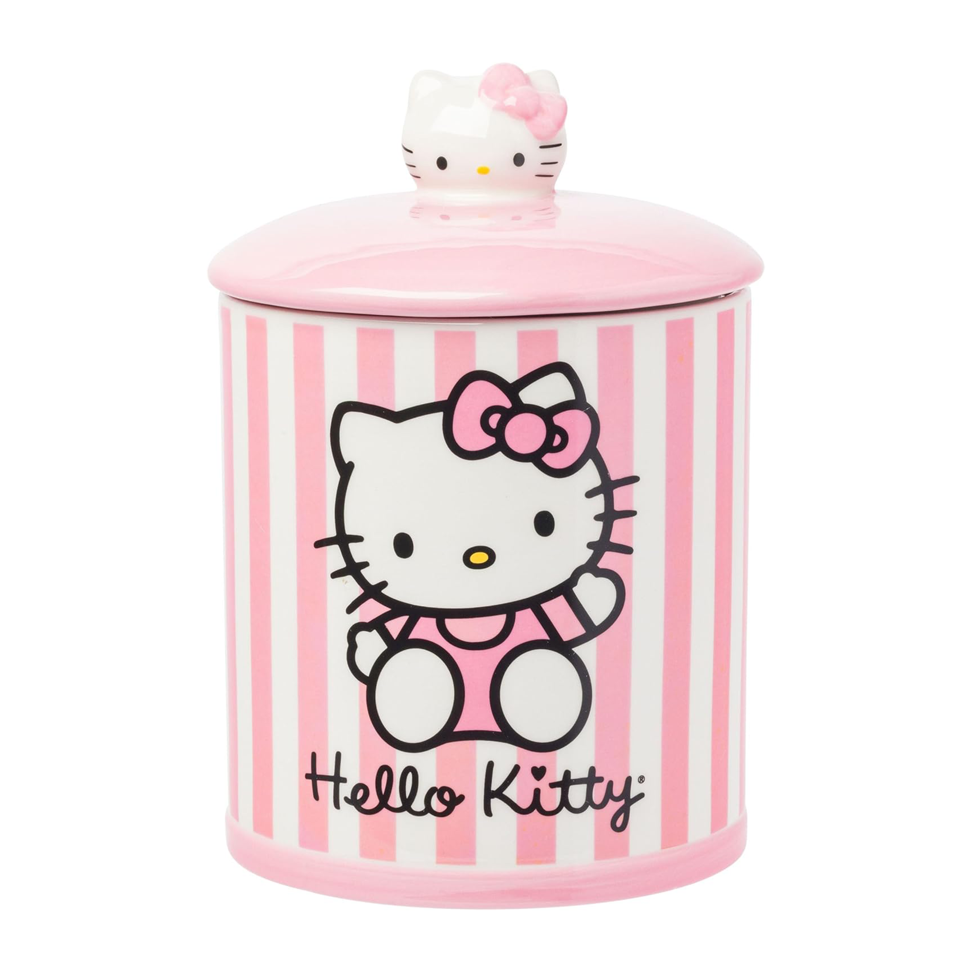 Hello Kitty Pink Stripe Ceramic Storage Jar
