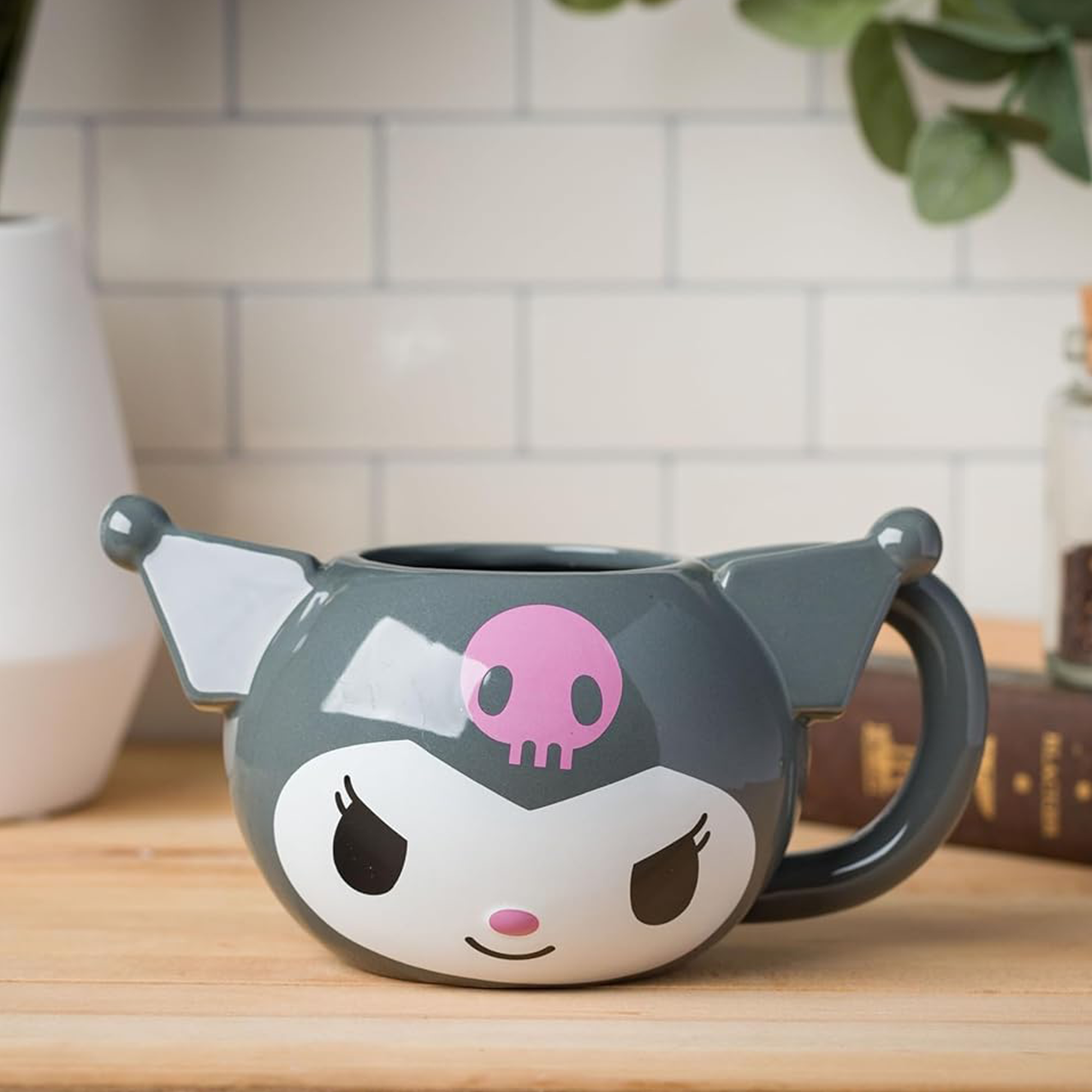 Kuromi Face Sculpted Mug (Gray) - 图片 2
