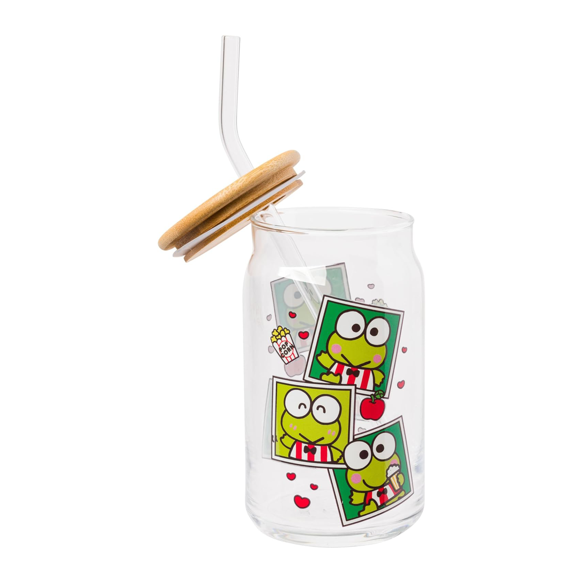 Keroppi Snacks Bamboo Lidded Glass Tumbler - 图片 3