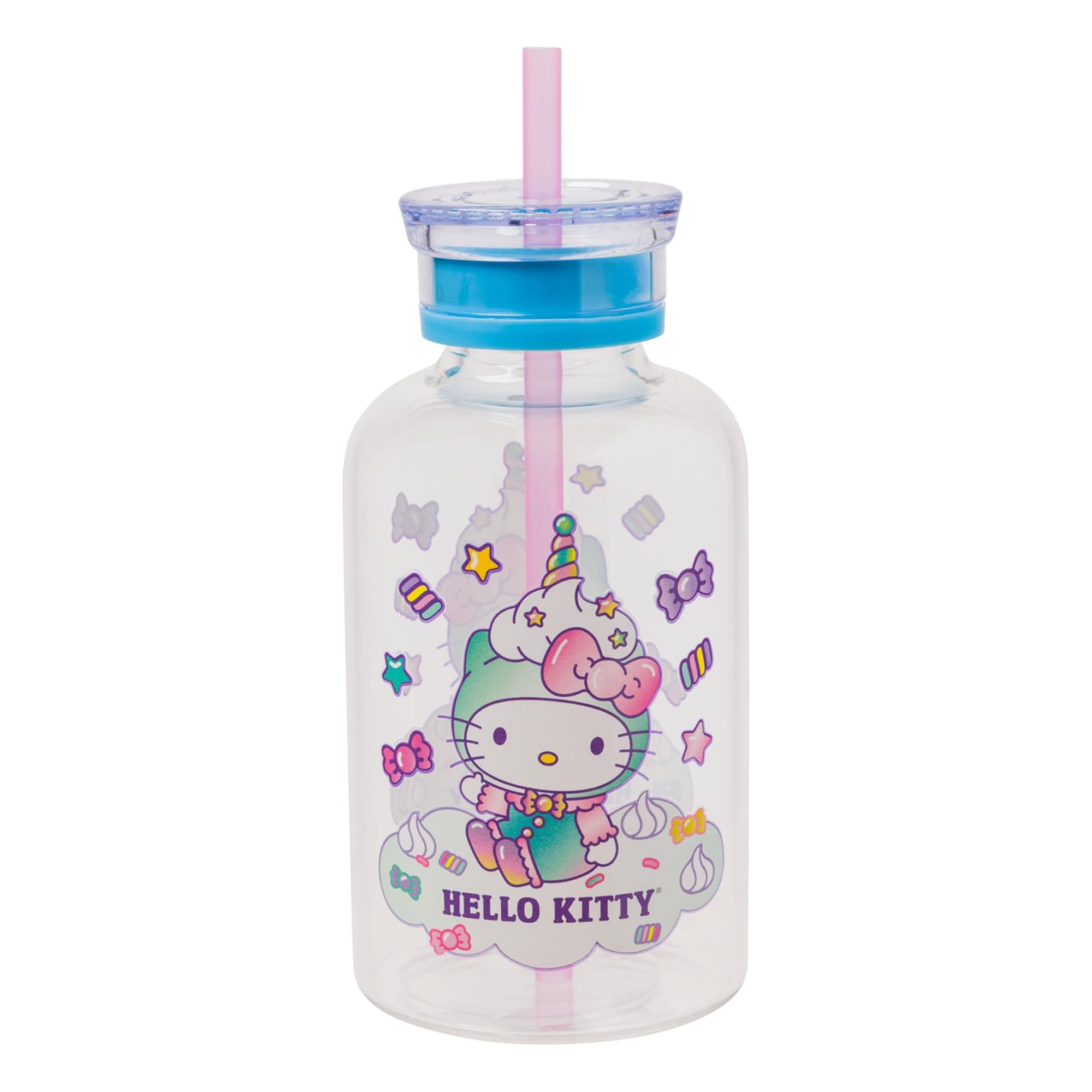 Hello Kitty 15oz Mini Milk Bottle Glass Tumbler