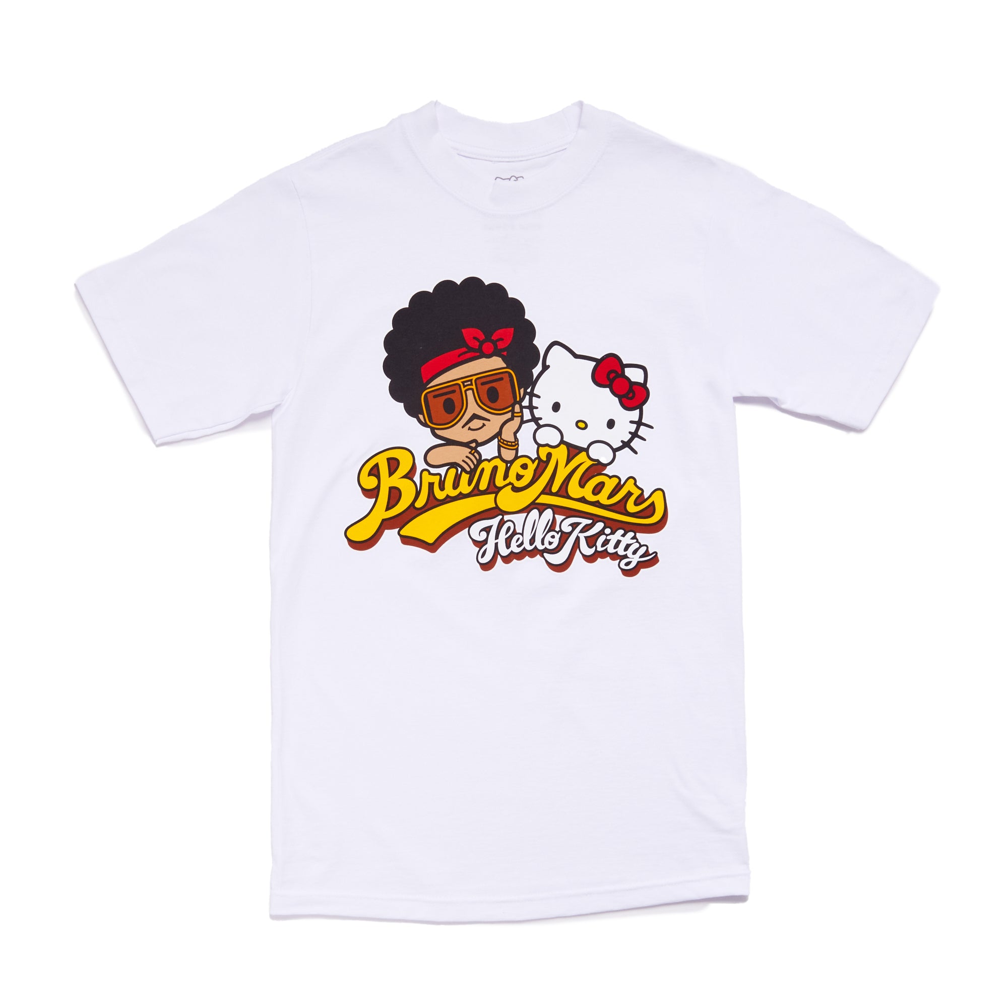 Hello Kitty x Bruno Mars Logo Script White Tee