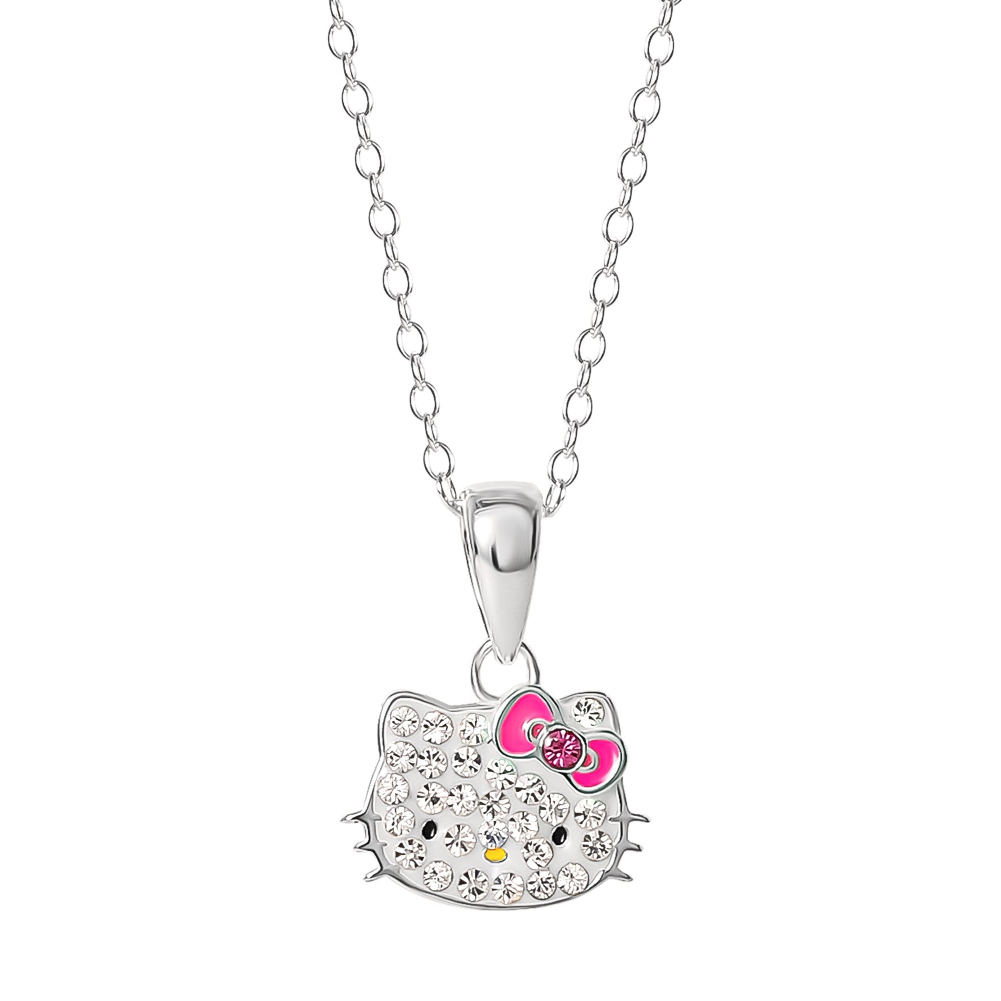 Hello Kitty Sterling Silver Crystal Necklace
