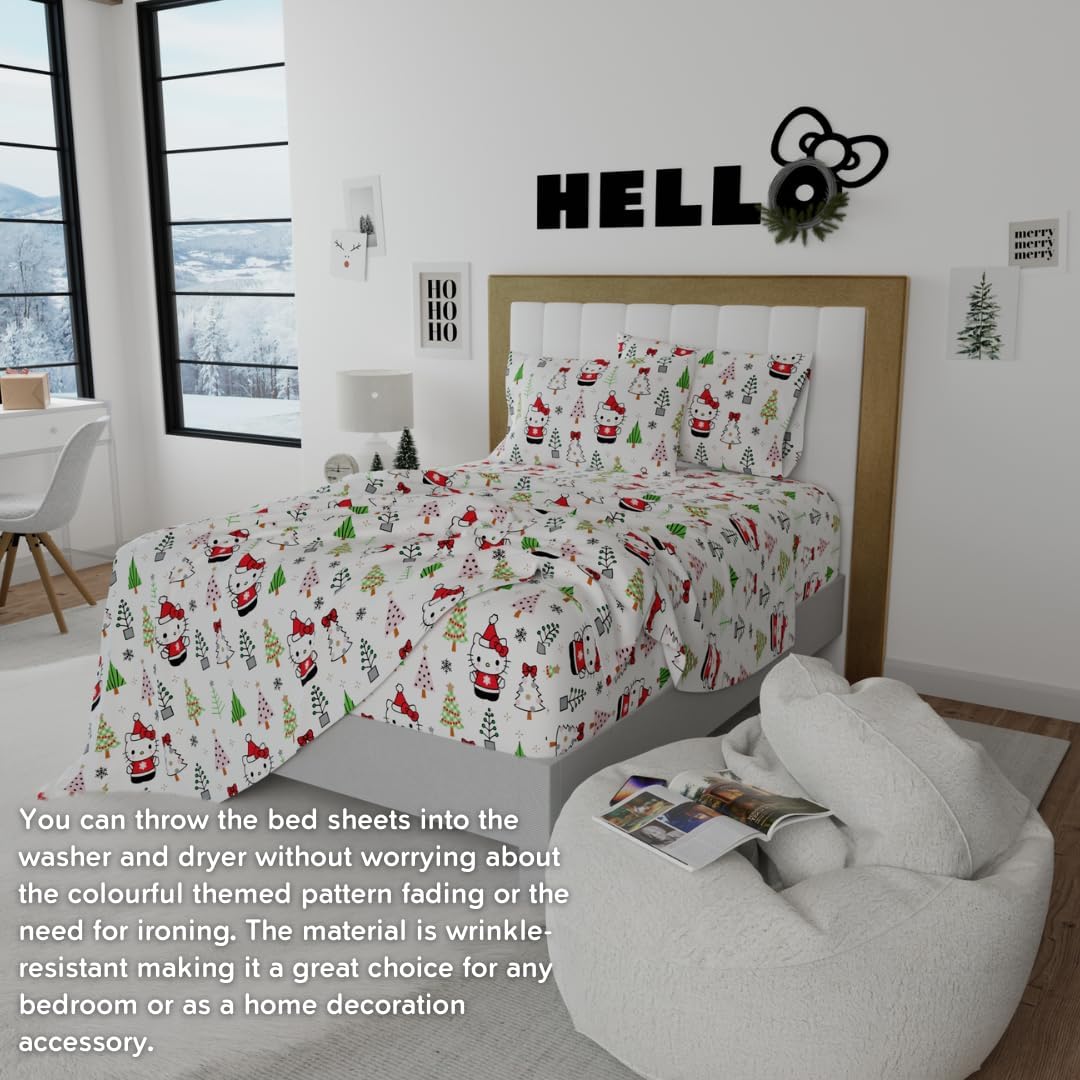 Hello Kitty Holiday Cotton Flannel Sheet Set - 图片 7