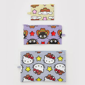 Hello Kitty and Friends x Baggu 3-pc Flat Pouch Set (Western)