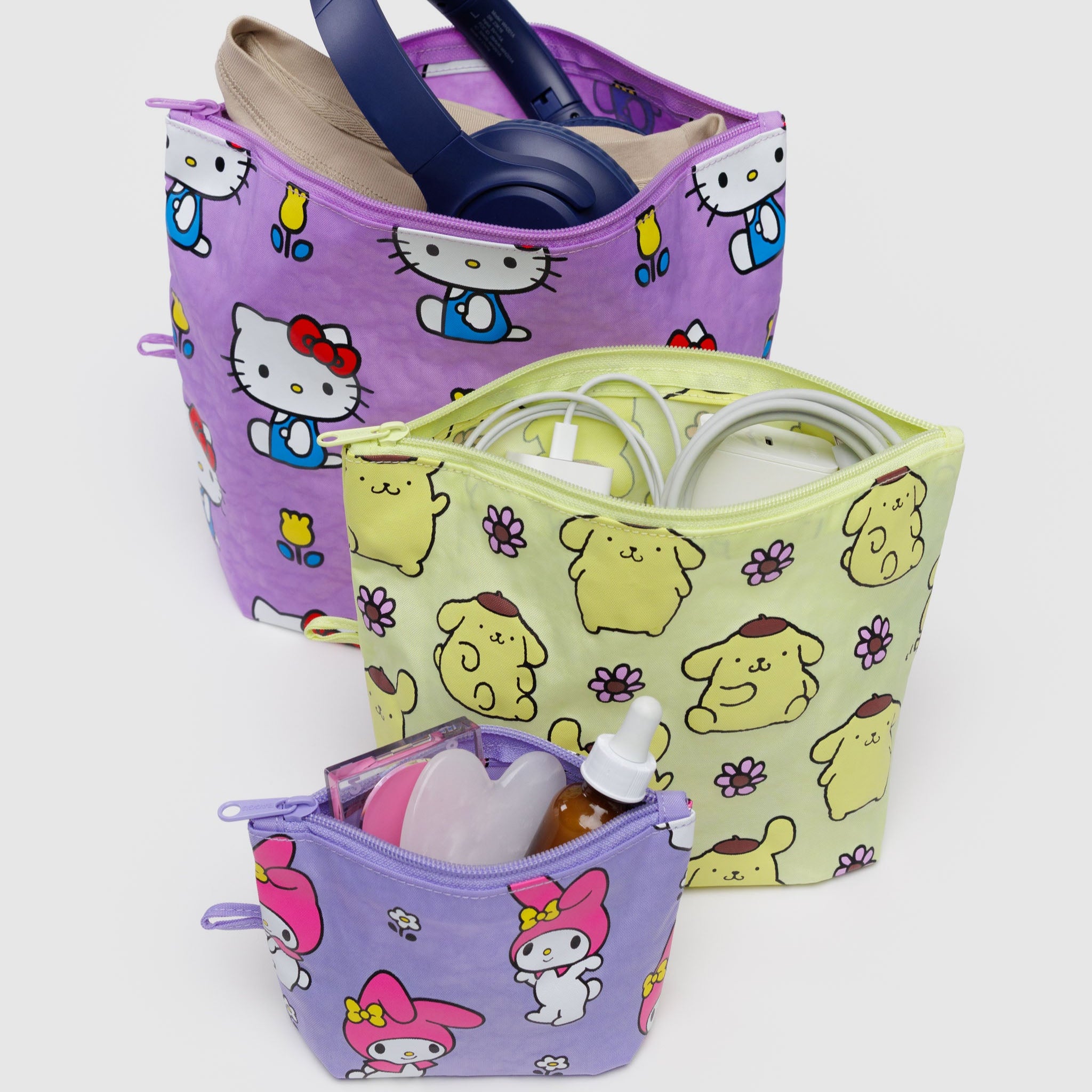 Hello Kitty and Friends x Baggu Go Pouch Set (Fruits + Florals) - 图片 2