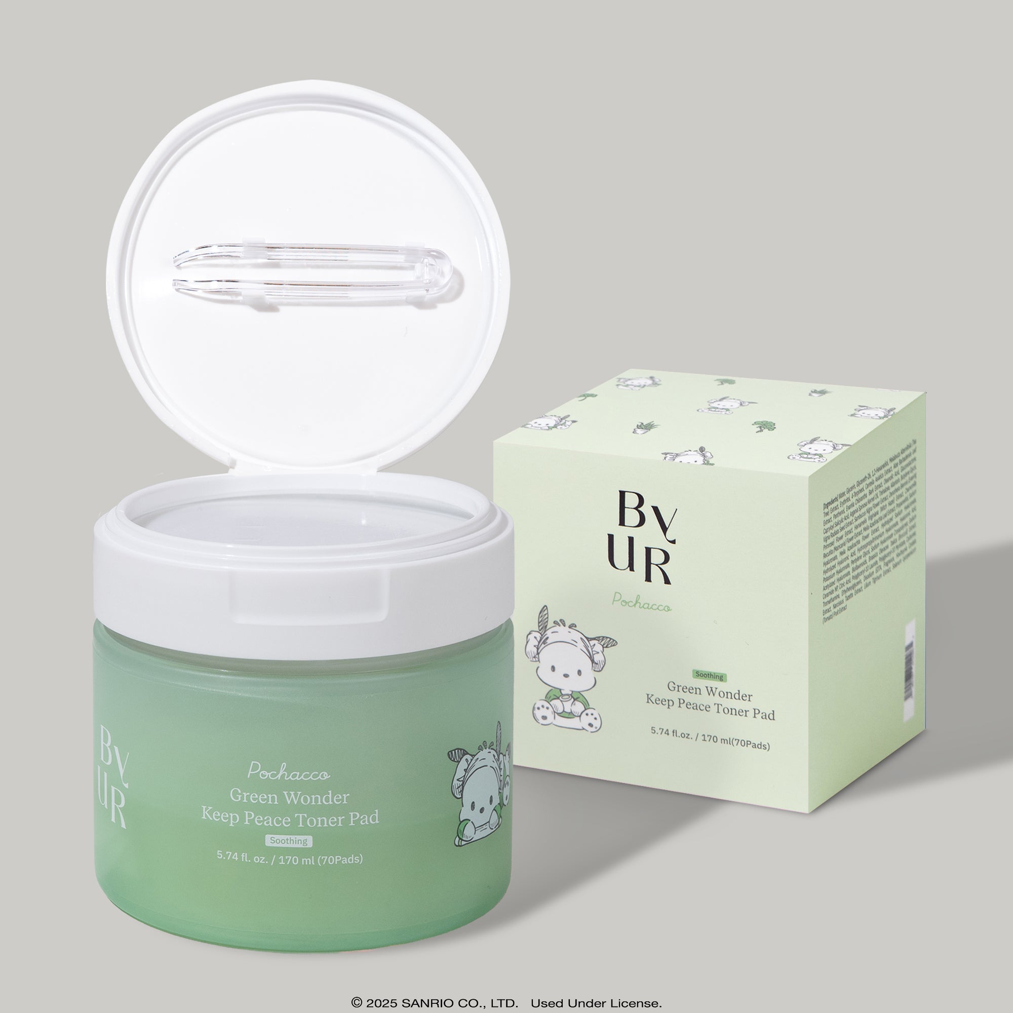 Pochacco x ByUR Green Wonder Keep Peace Toner Pad (70 Count)