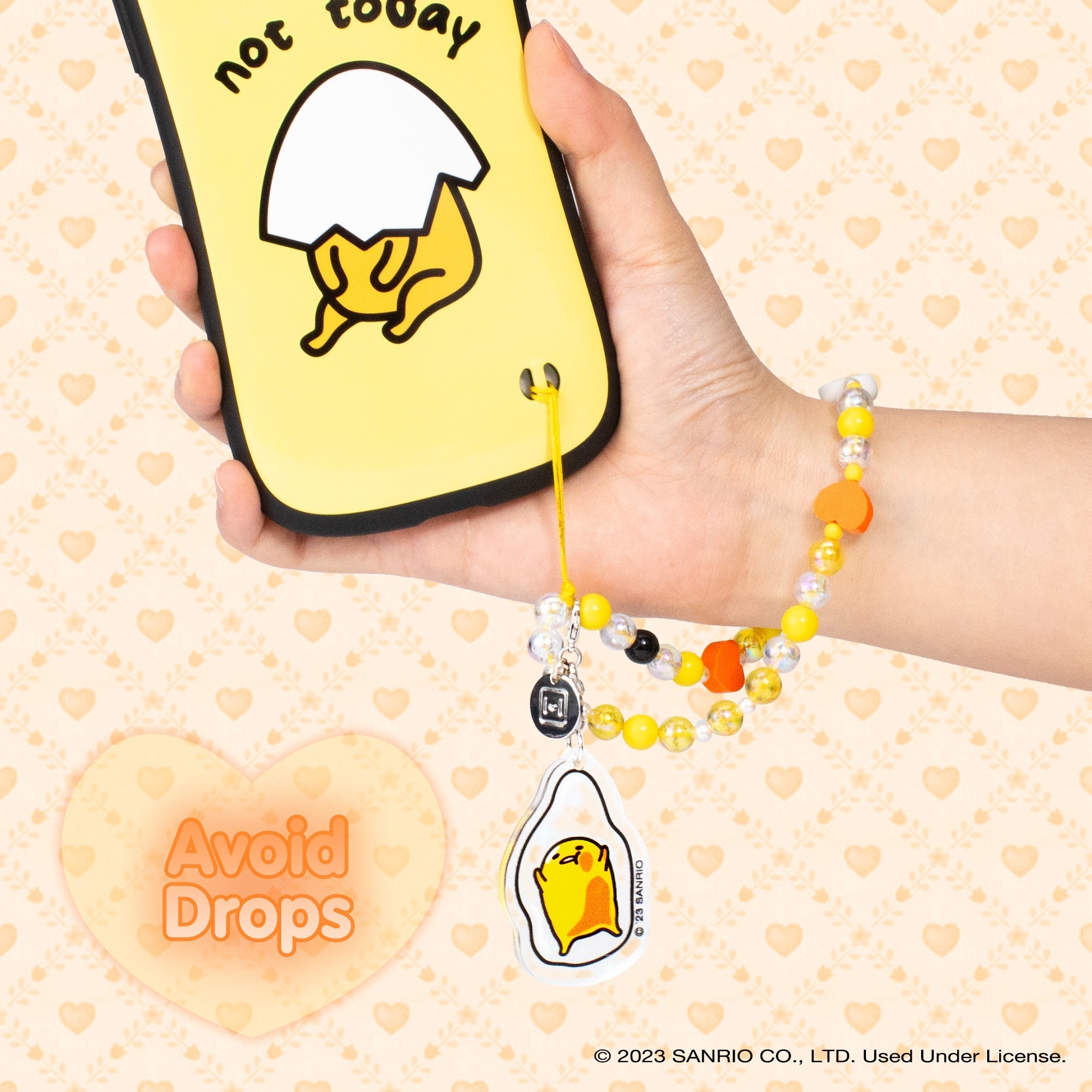 Gudetama Beaded Charm Mobile Phone Wrist Strap - 图片 4