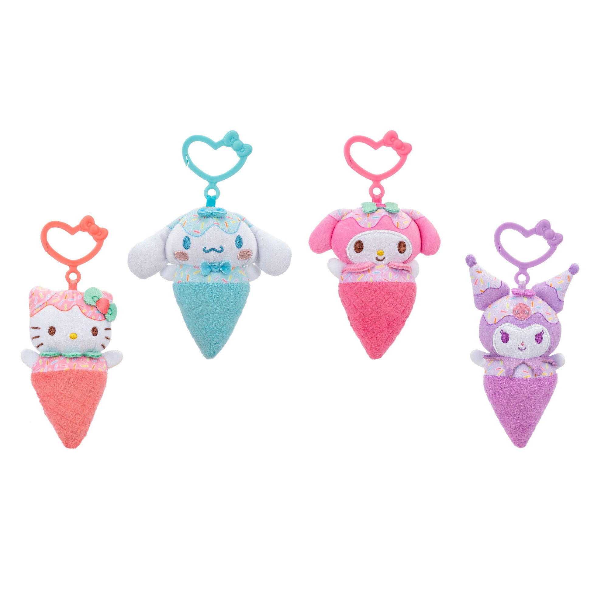 Hello Kitty and Friends 4-pc Ice Cream Plush Mascot Keychain Set