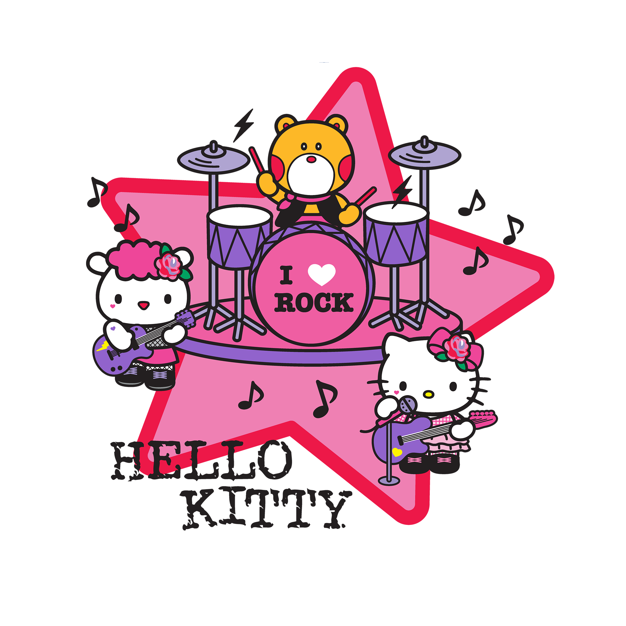 Hello Kitty I Love Rock Tee - 图片 2