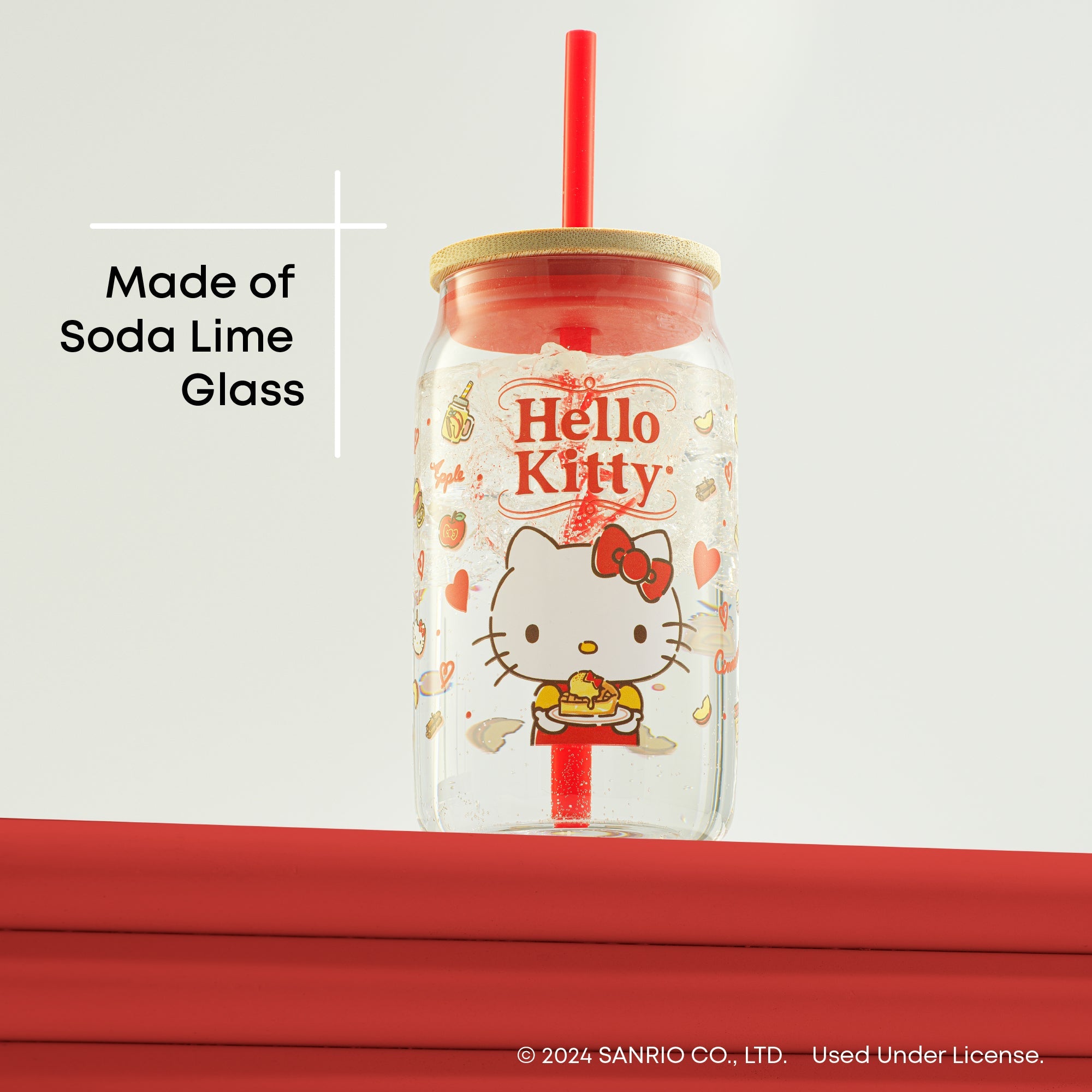 Hello Kitty Favorite Flavor Lidded Glass Tumbler - 图片 4