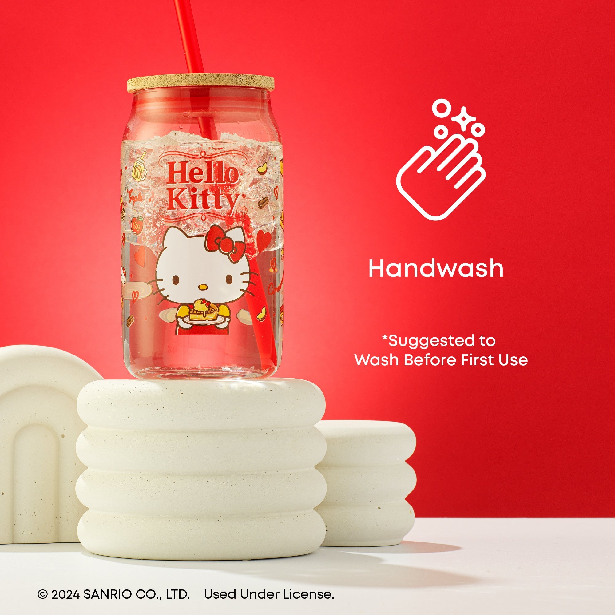 Hello Kitty Favorite Flavor Lidded Glass Tumbler - 图片 5