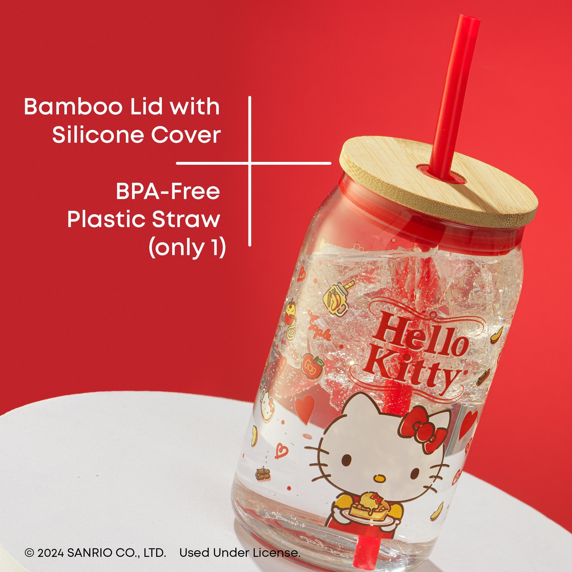 Hello Kitty Favorite Flavor Lidded Glass Tumbler - 图片 6