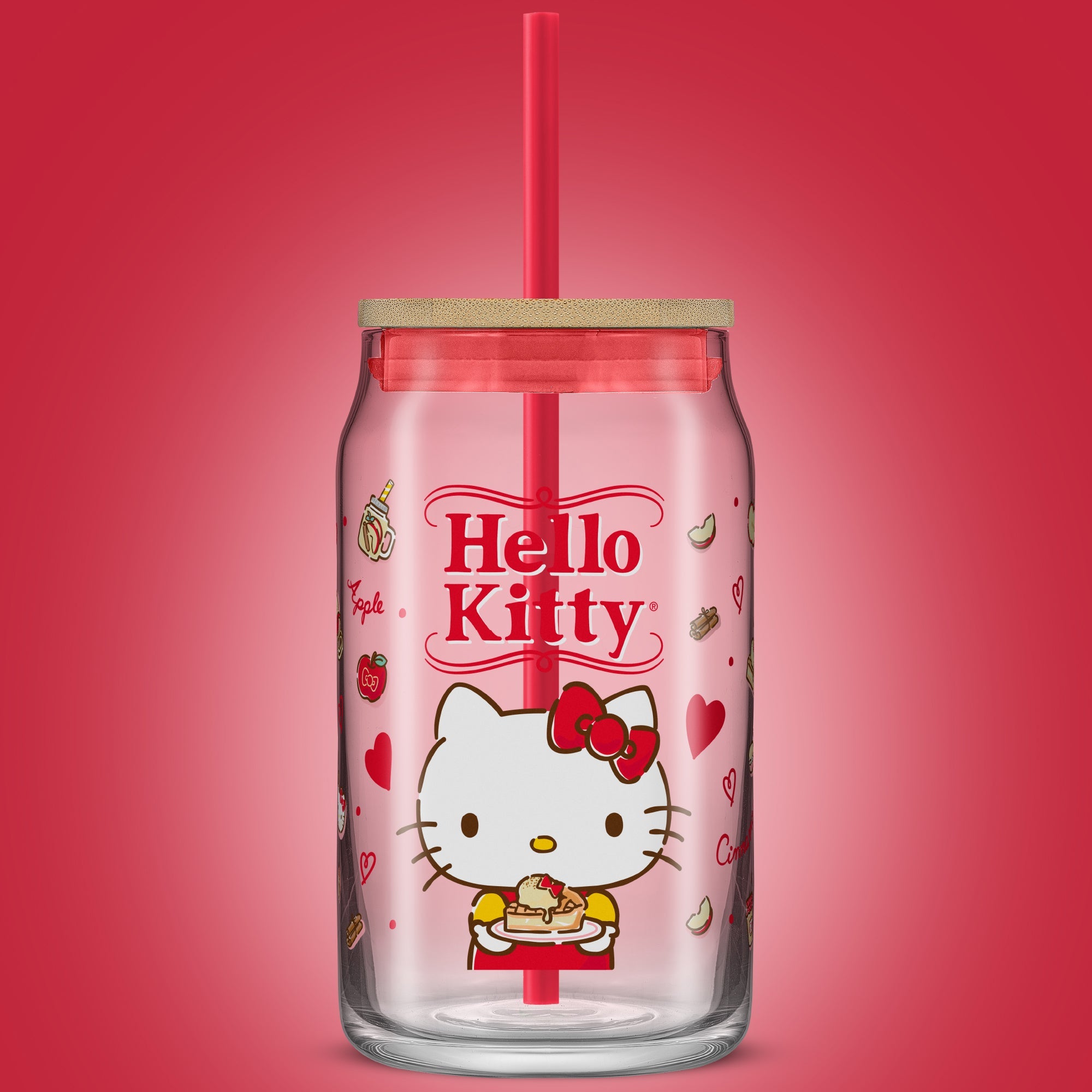 Hello Kitty Favorite Flavor Lidded Glass Tumbler - 图片 2
