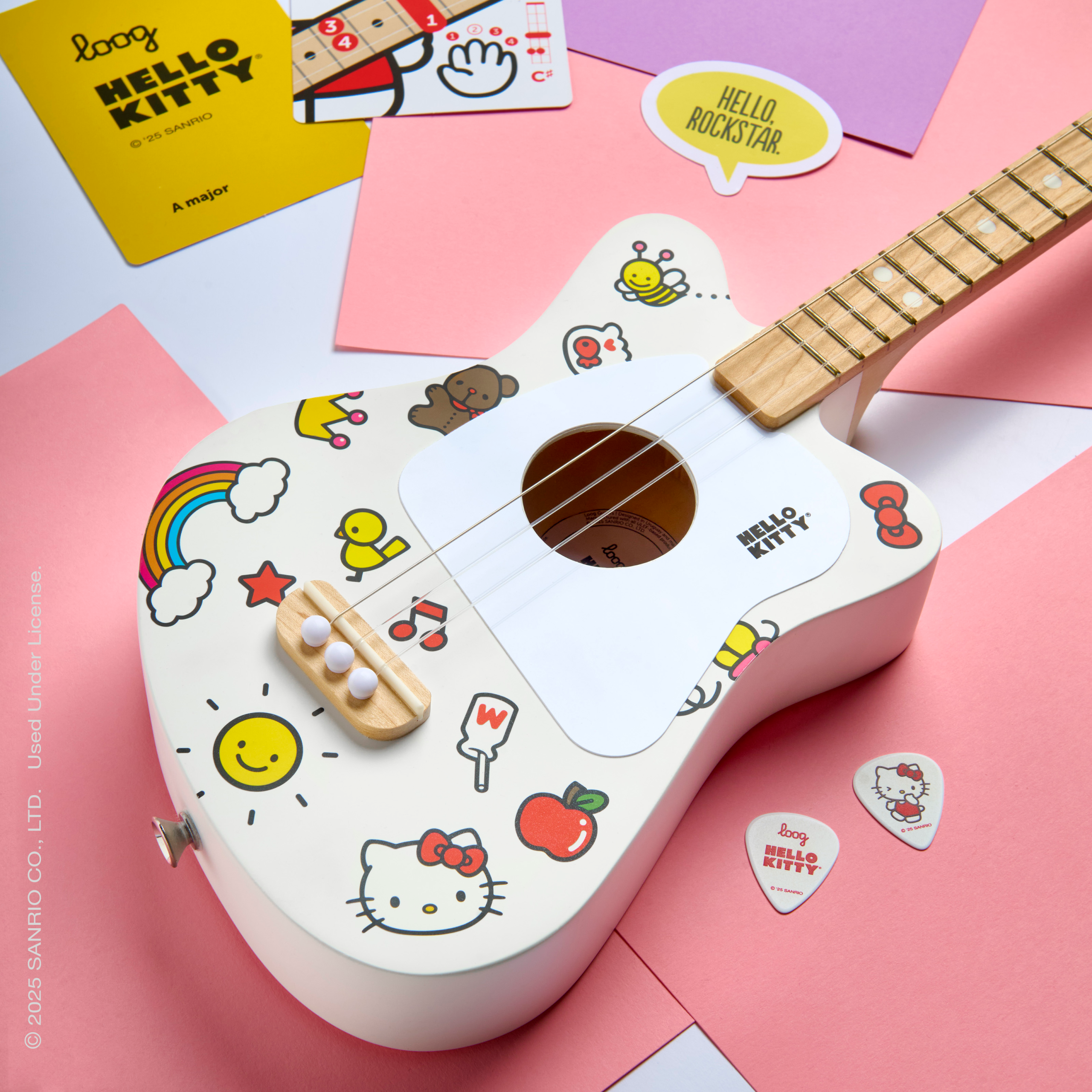 Hello Kitty x Loog Kids Mini Acoustic Guitar (White) - 图片 4
