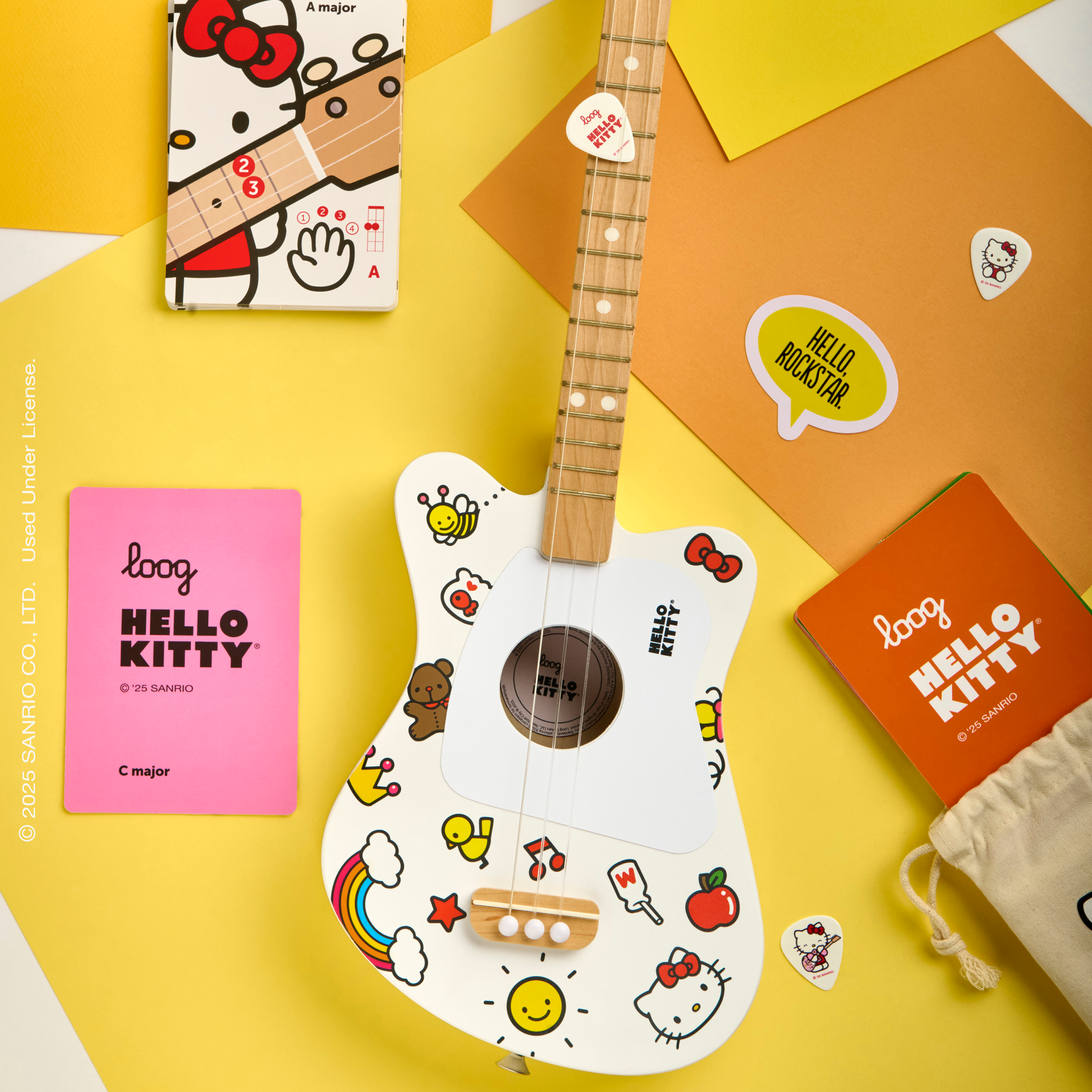 Hello Kitty x Loog Kids Mini Acoustic Guitar (White) - 图片 6