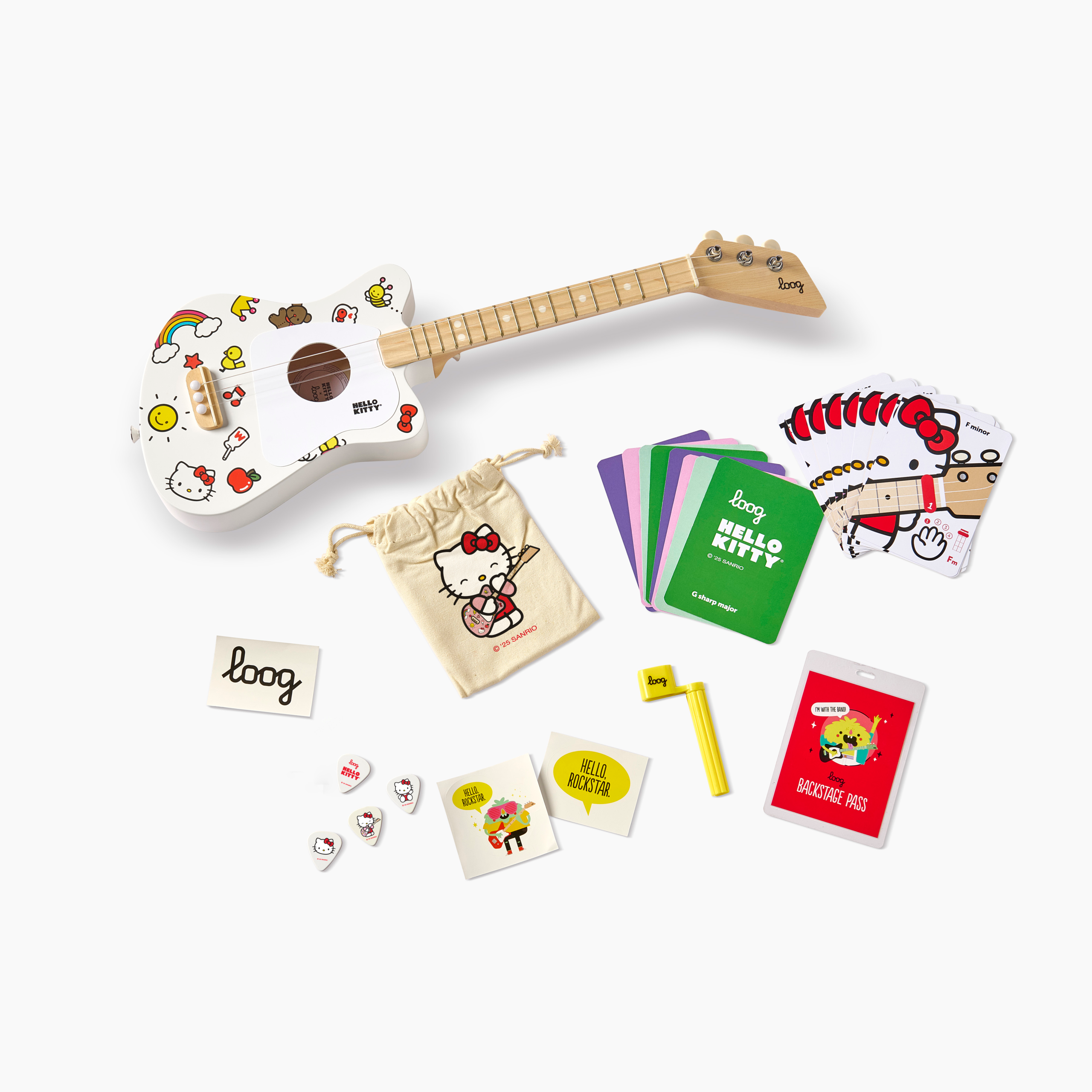 Hello Kitty x Loog Kids Mini Acoustic Guitar (White) - 图片 2