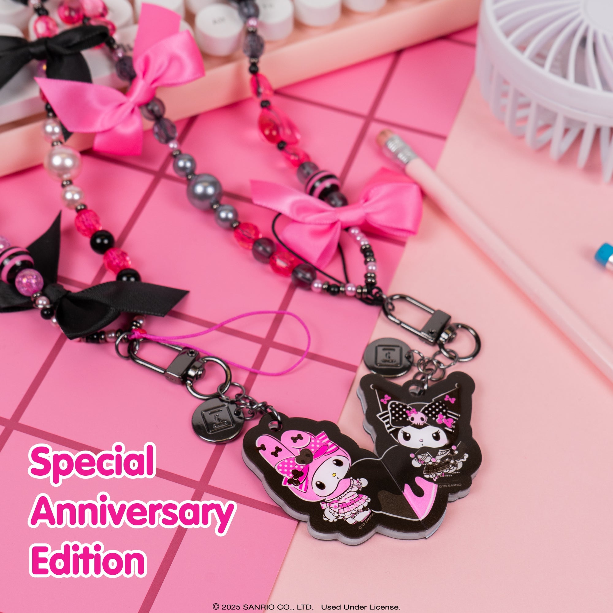 My Melody 50th & Kuromi 20th Anniversary 2-pc Bead Charm Strap Set - 图片 3
