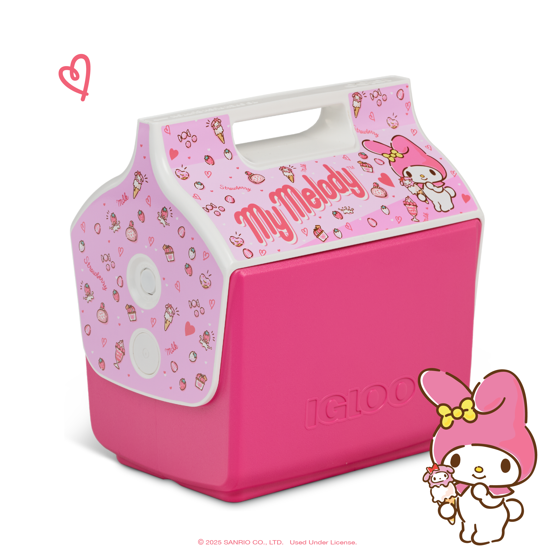 My Melody x Igloo 50th Anniversary Little Playmate 7 Qt Cooler