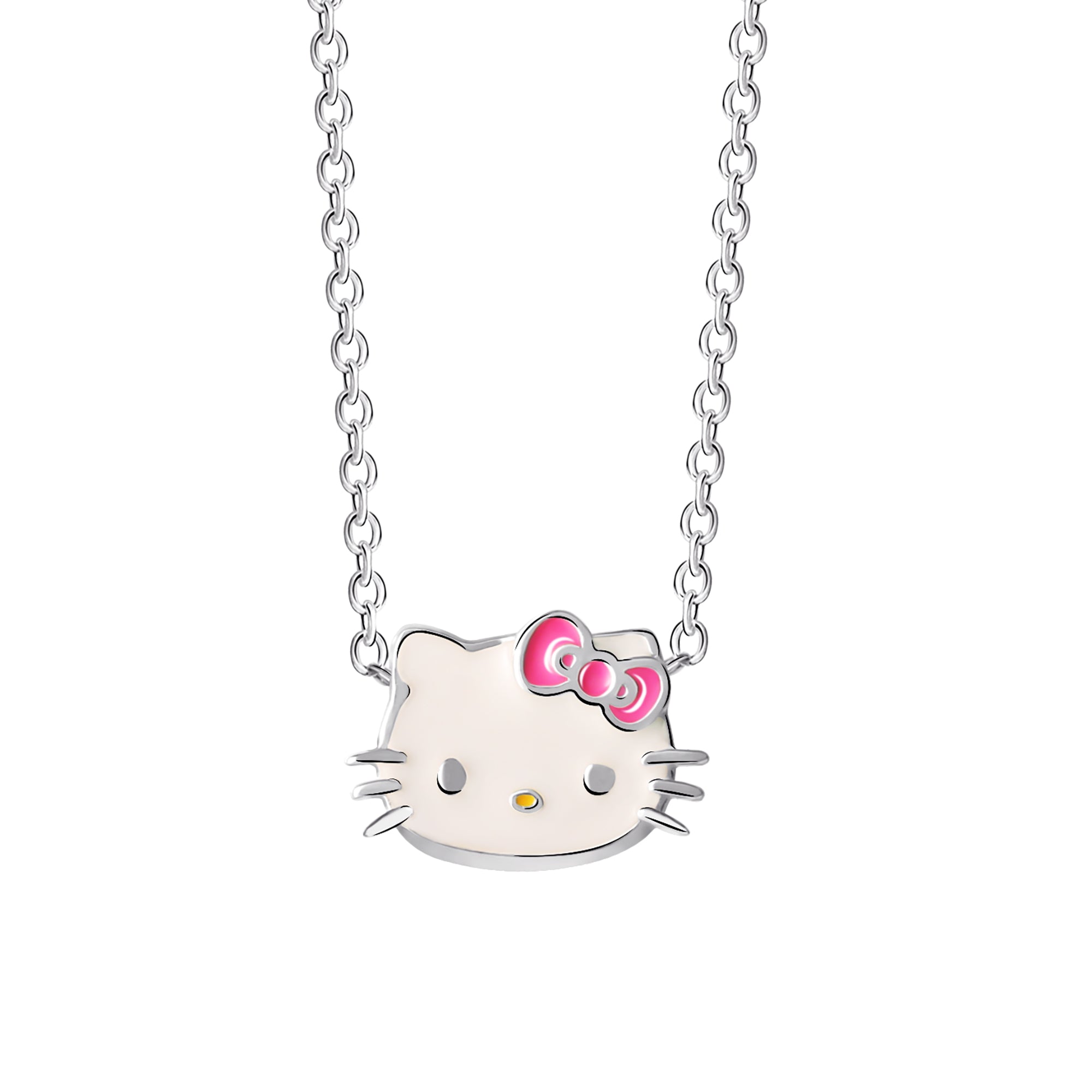 Hello Kitty Sterling Silver Enamel Necklace