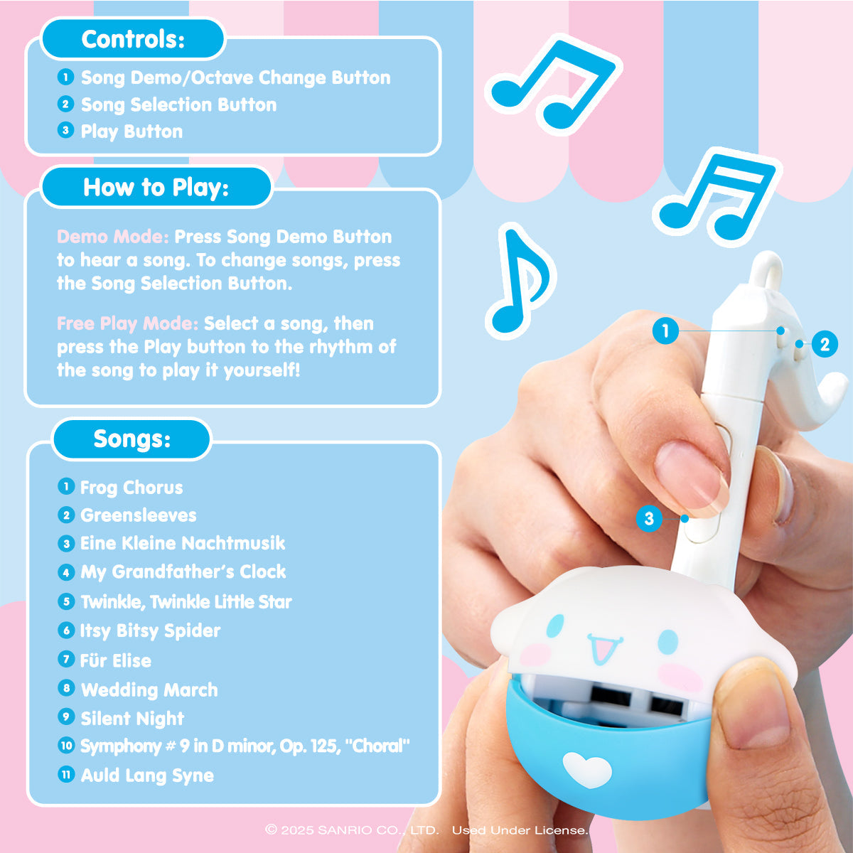Cinnamoroll Mini Otamatone Melody Charm - 图片 5
