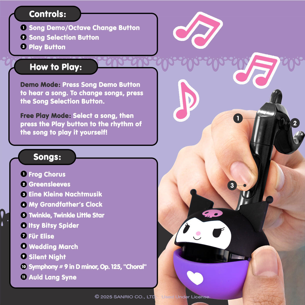 Kuromi Mini Otamatone Melody Charm - 图片 5