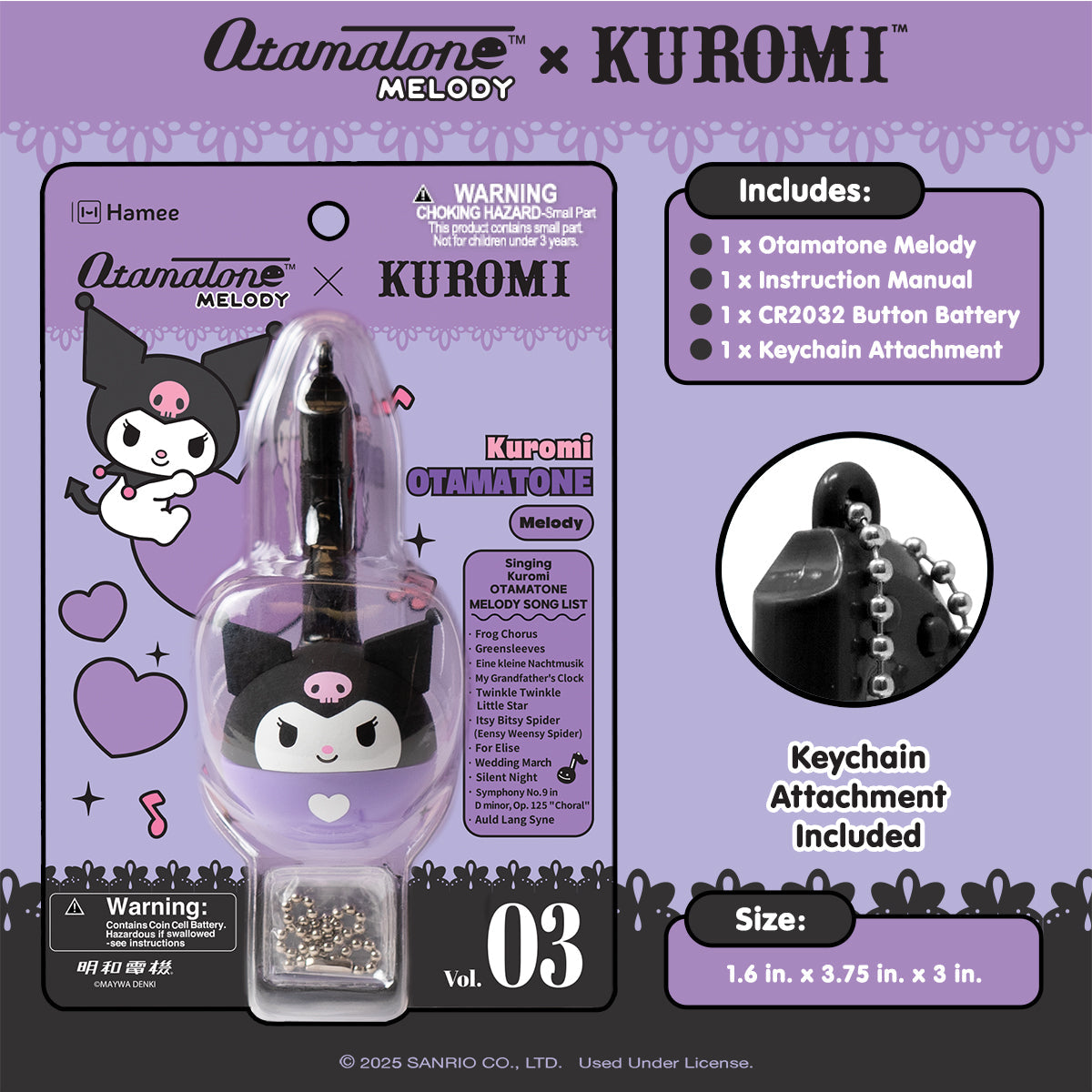 Kuromi Mini Otamatone Melody Charm - 图片 6