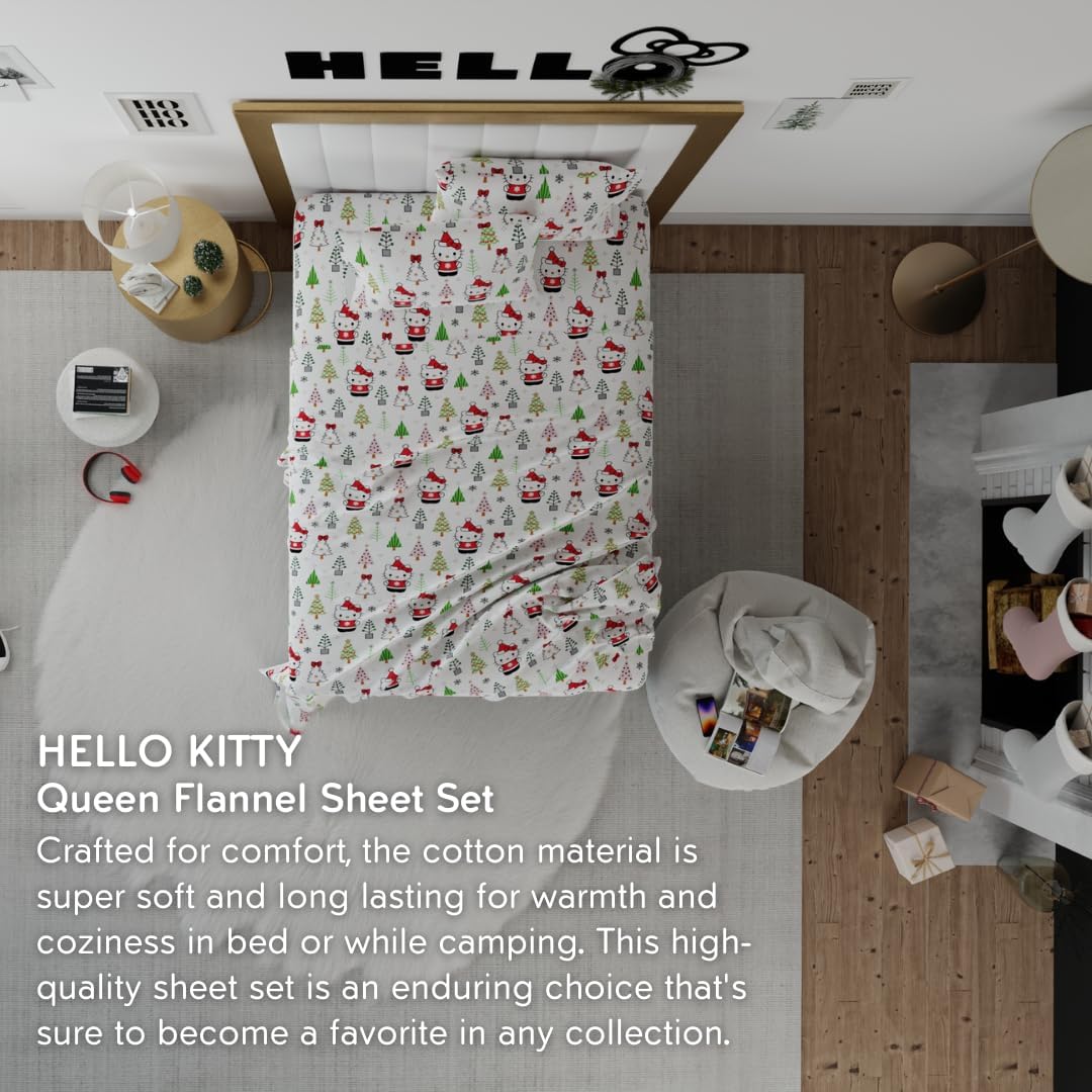Hello Kitty Holiday Cotton Flannel Sheet Set - 图片 12