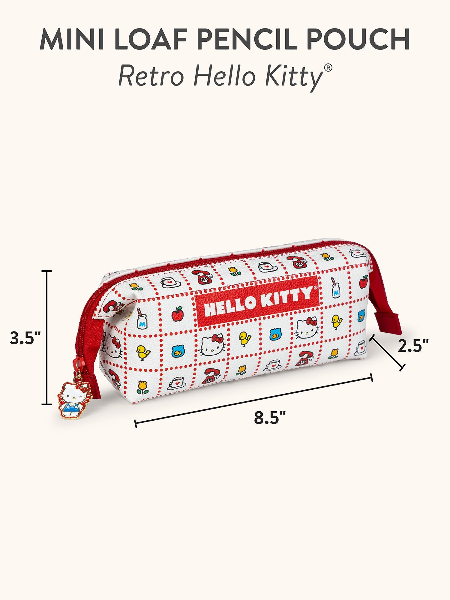 Hello Kitty x Studio Oh! Retro Red Mini Loaf Pencil Pouch - 图片 6