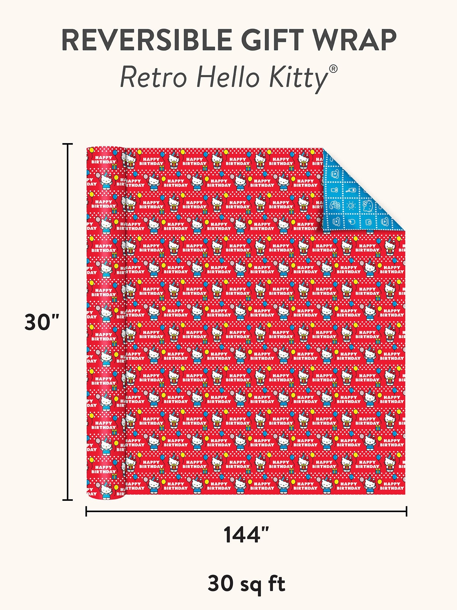 Hello Kitty x Studio Oh! Retro Red Reversible Gift Wrap - 图片 4