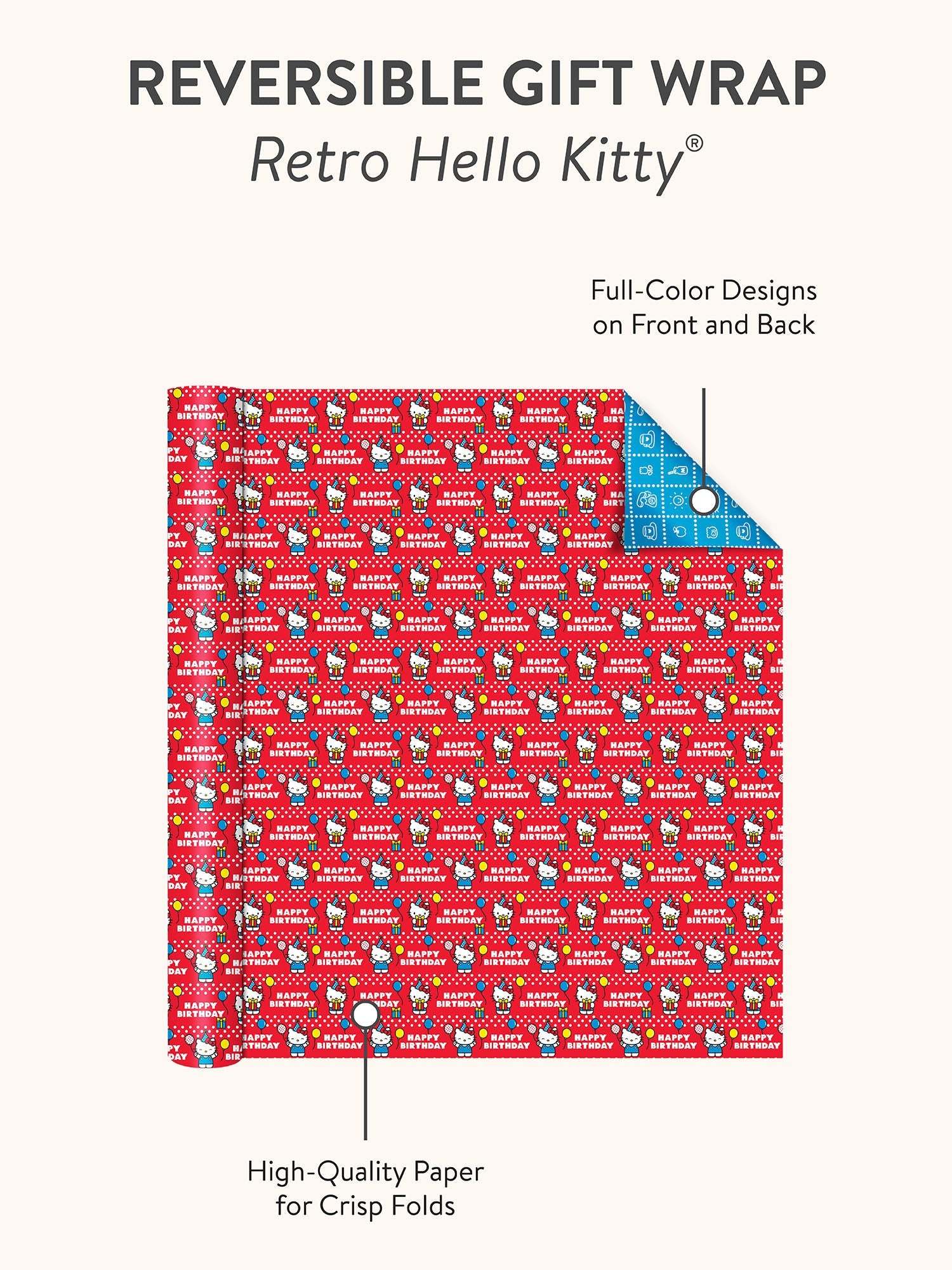Hello Kitty x Studio Oh! Retro Red Reversible Gift Wrap - 图片 5
