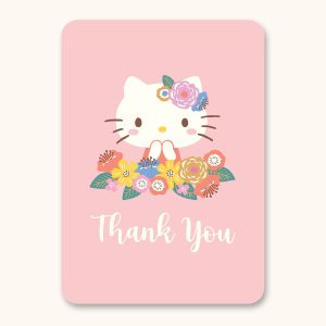 Hello Kitty x Studio Oh! Flowers Thank you Deluxe Greeting Card