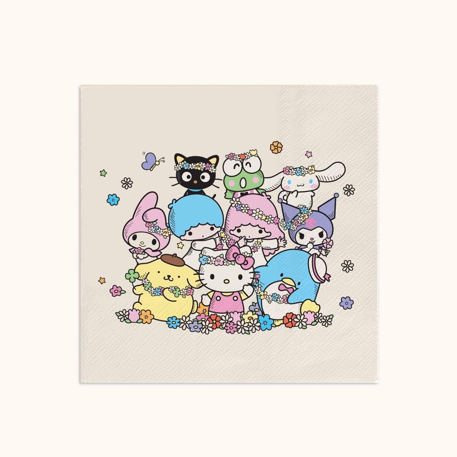 Hello Kitty and Friends x Studio Oh! Flower Crowns Beverage Napkins